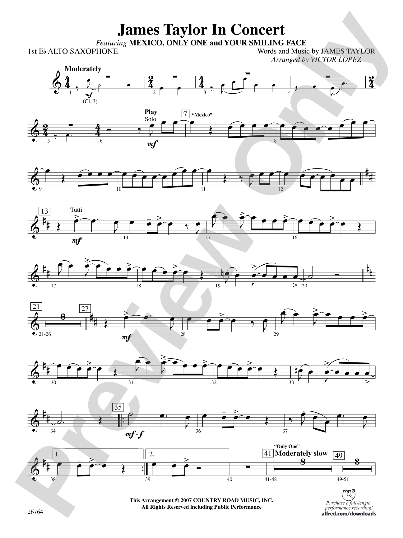 James Taylor in Concert: E-flat Alto Saxophone