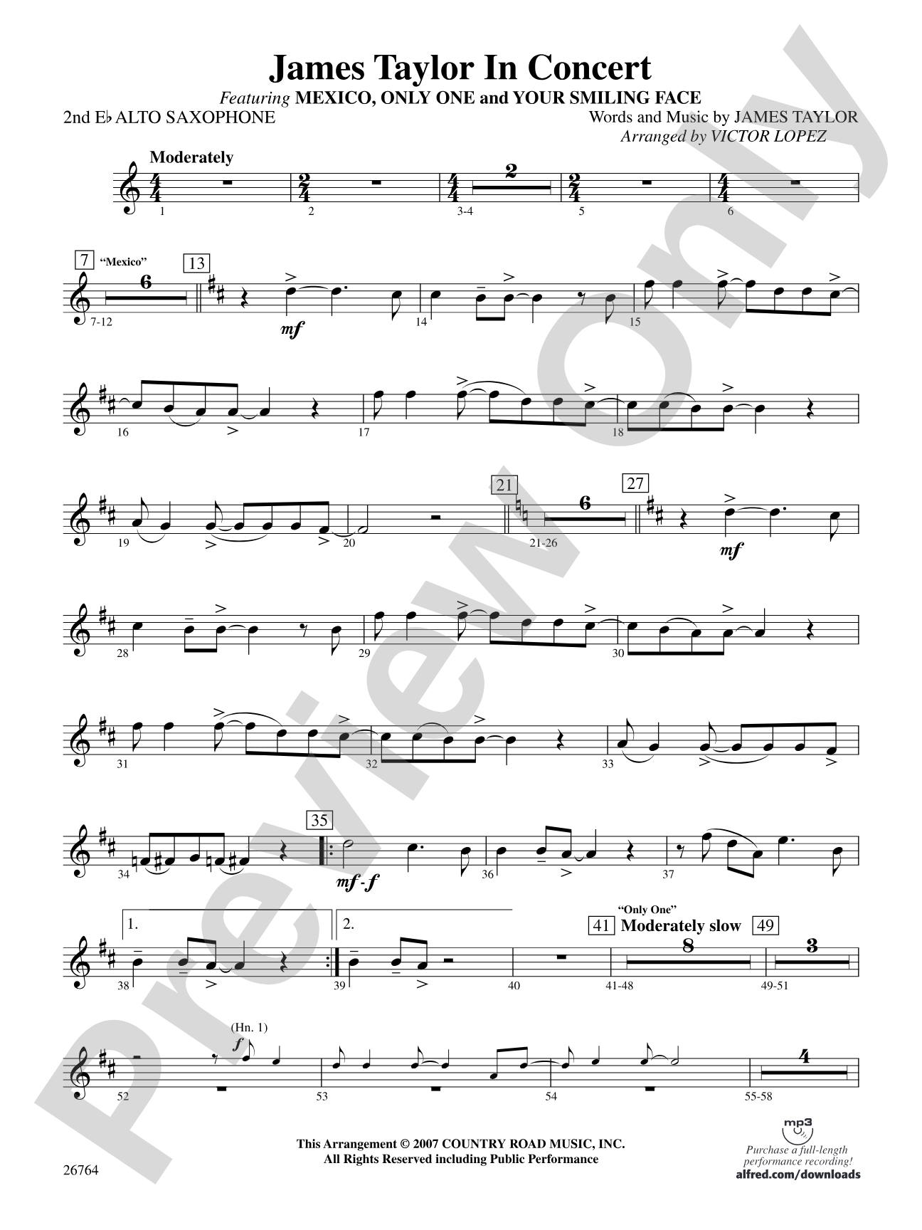 James Taylor in Concert: 2nd E-flat Alto Saxophone