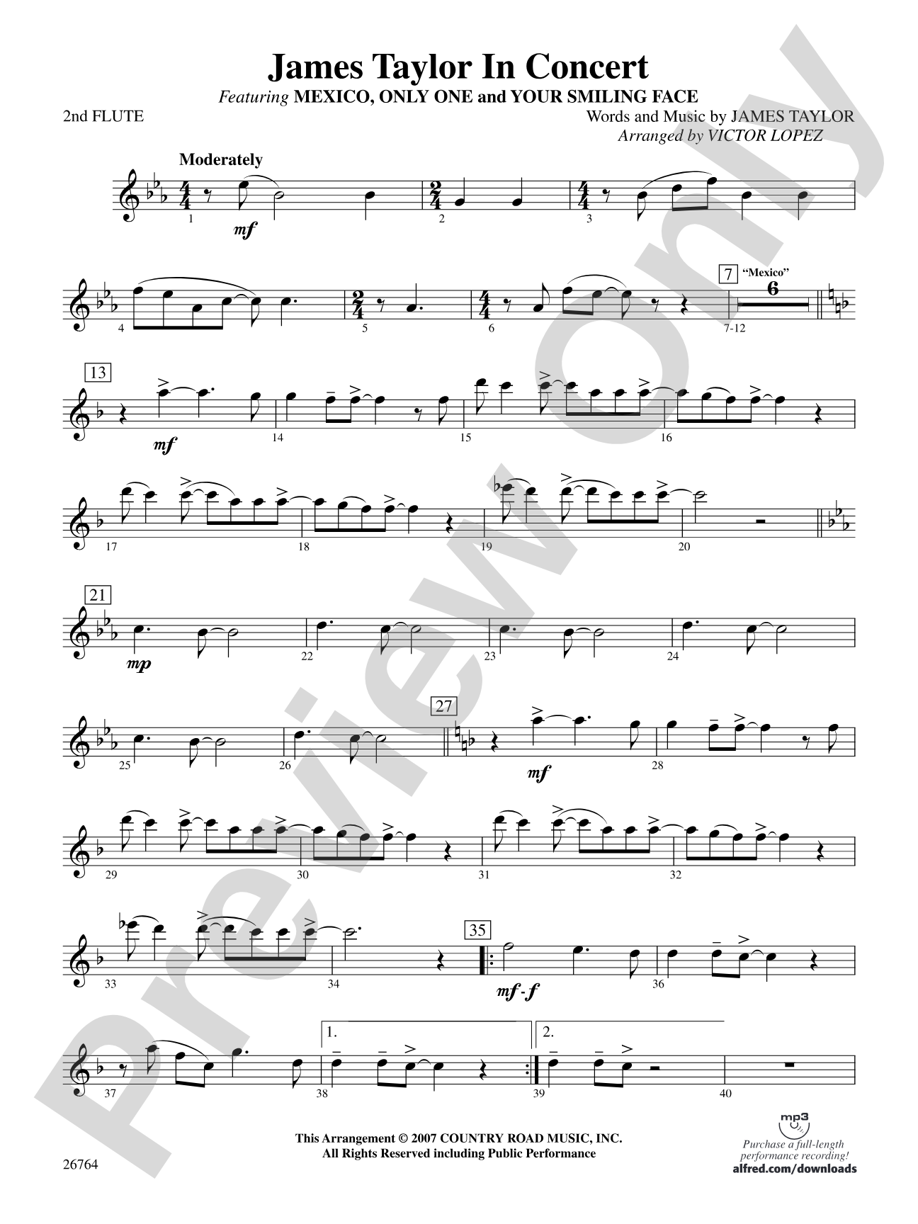 James Taylor in Concert: 2nd Flute