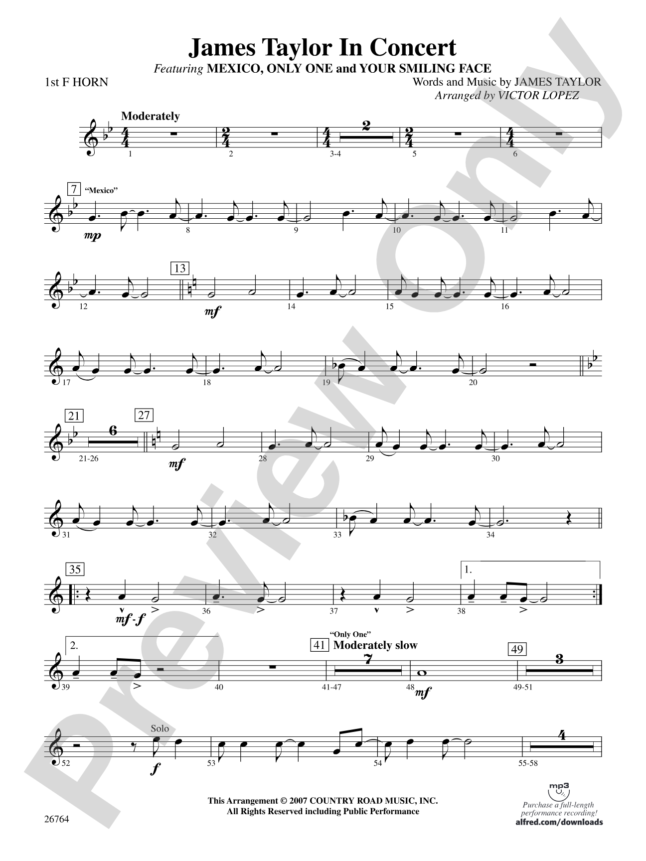James Taylor in Concert: 1st F Horn