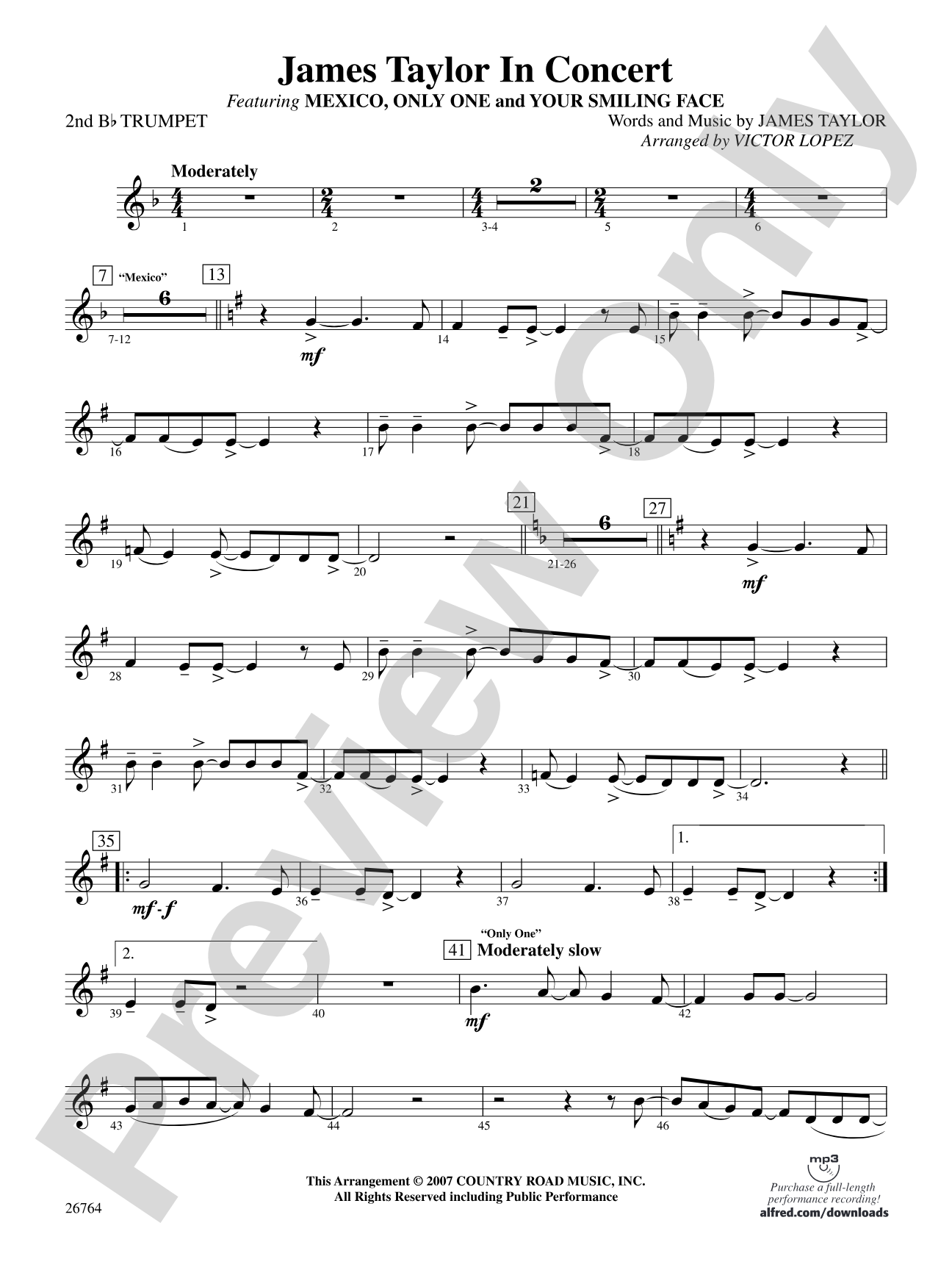 James Taylor in Concert: 2nd B-flat Trumpet