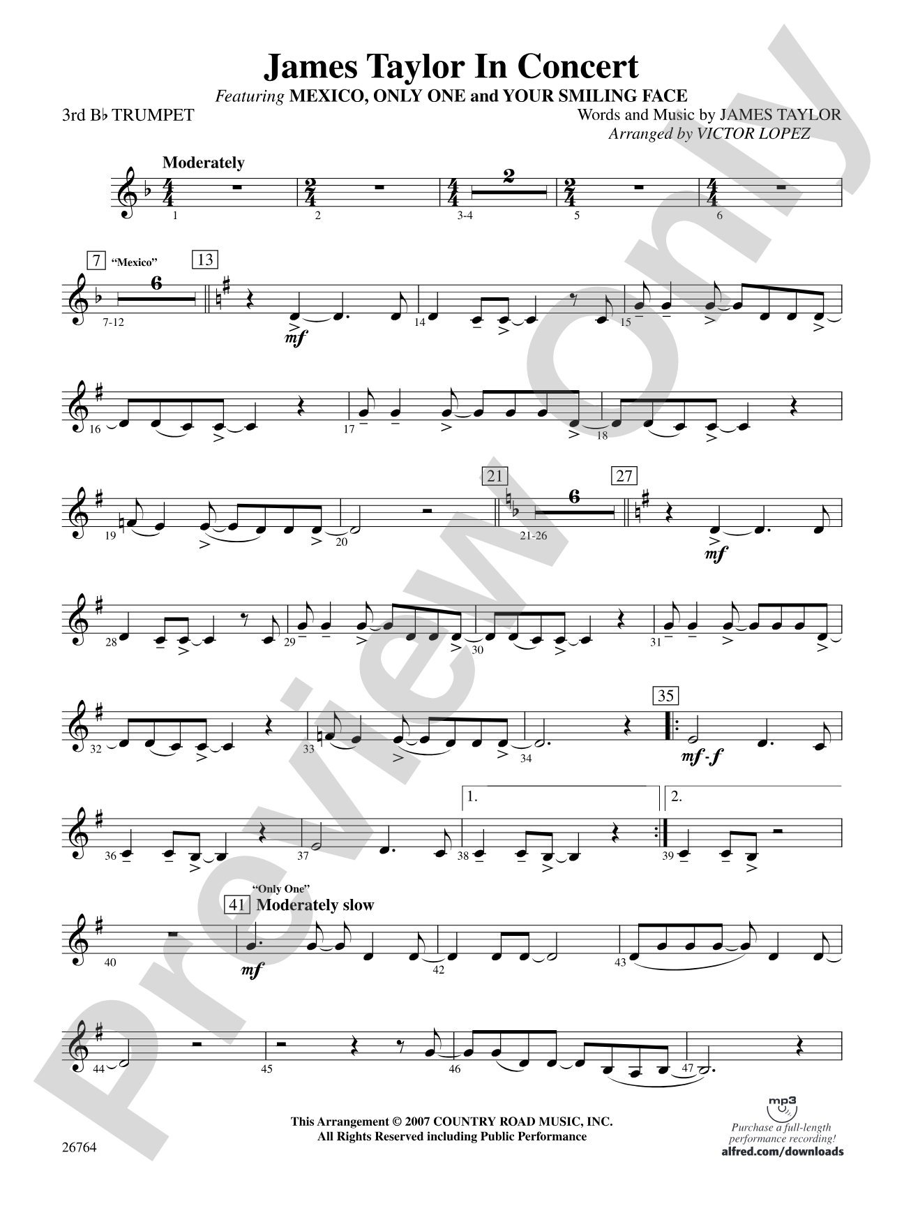 James Taylor in Concert: 3rd B-flat Trumpet