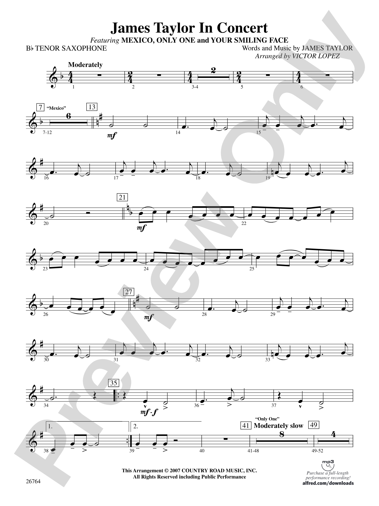 James Taylor in Concert: B-flat Tenor Saxophone
