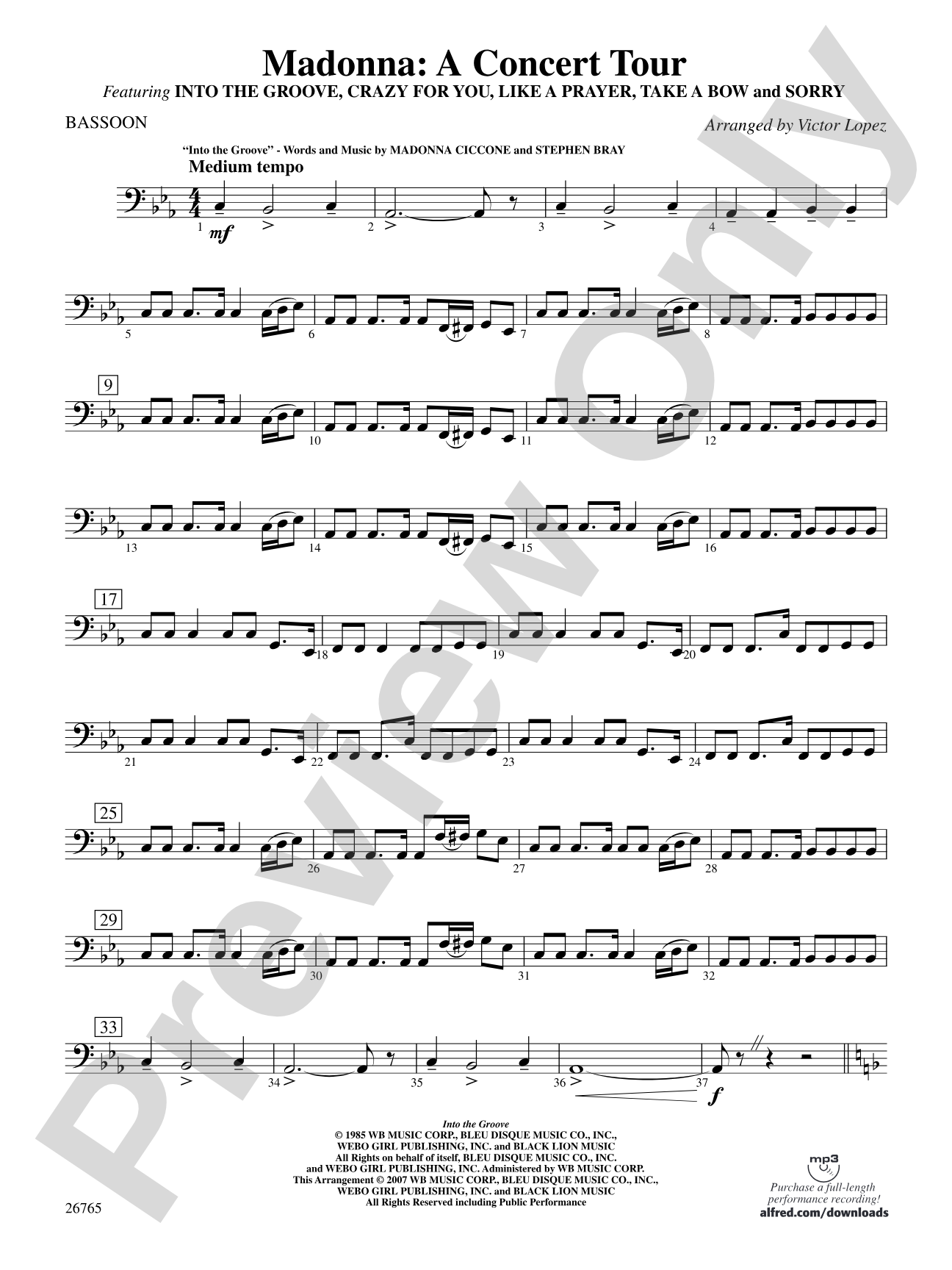 Madonna: A Concert Tour: Bassoon