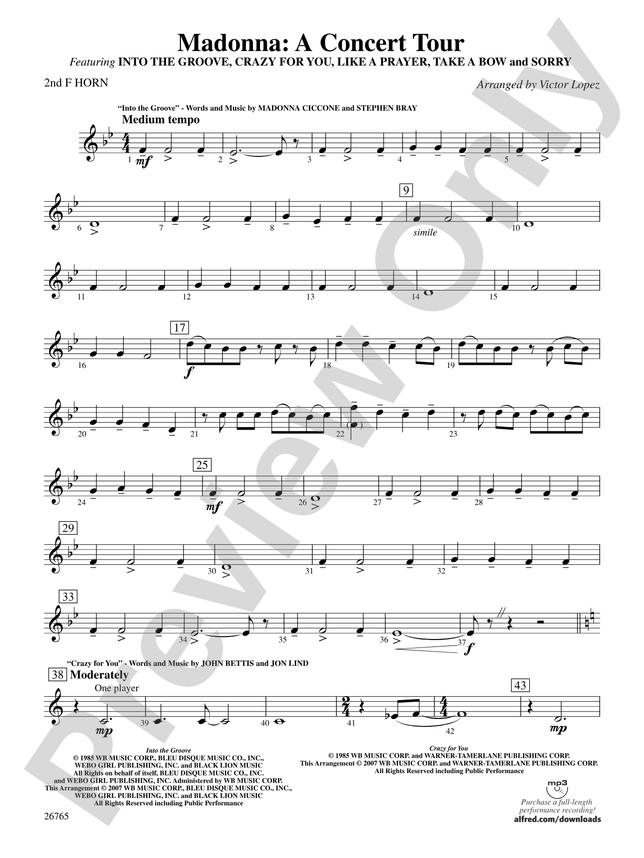 Madonna: A Concert Tour: 2nd F Horn