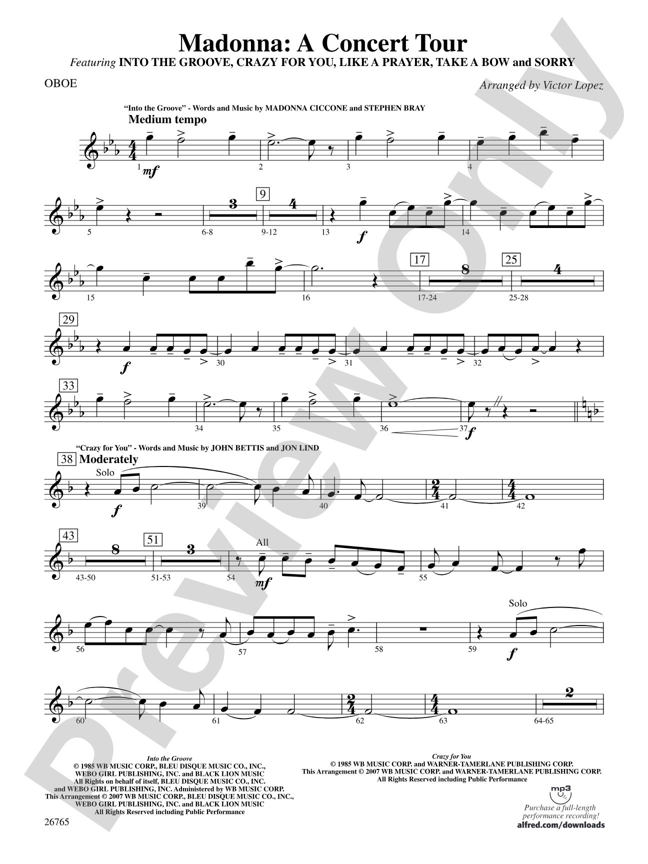 Madonna: A Concert Tour: Oboe
