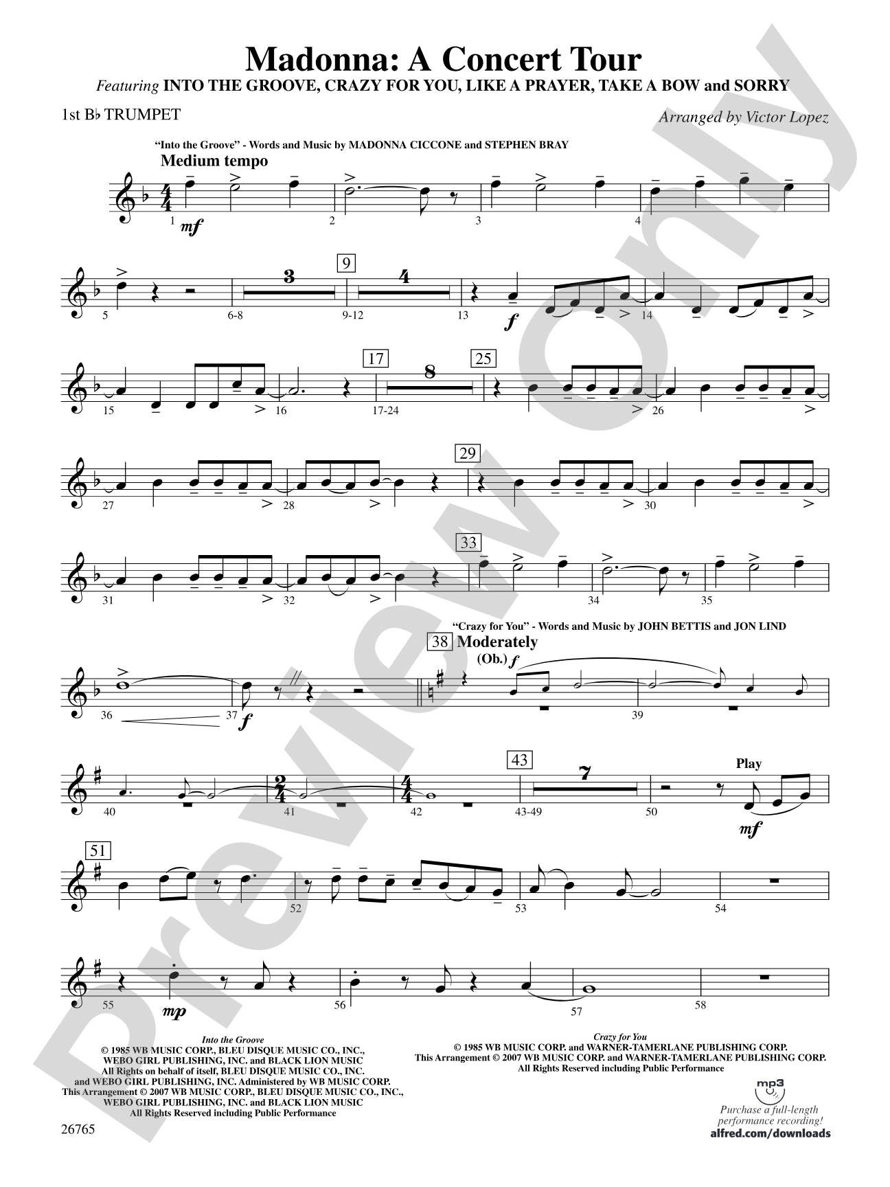 Madonna: A Concert Tour: 1st B-flat Trumpet