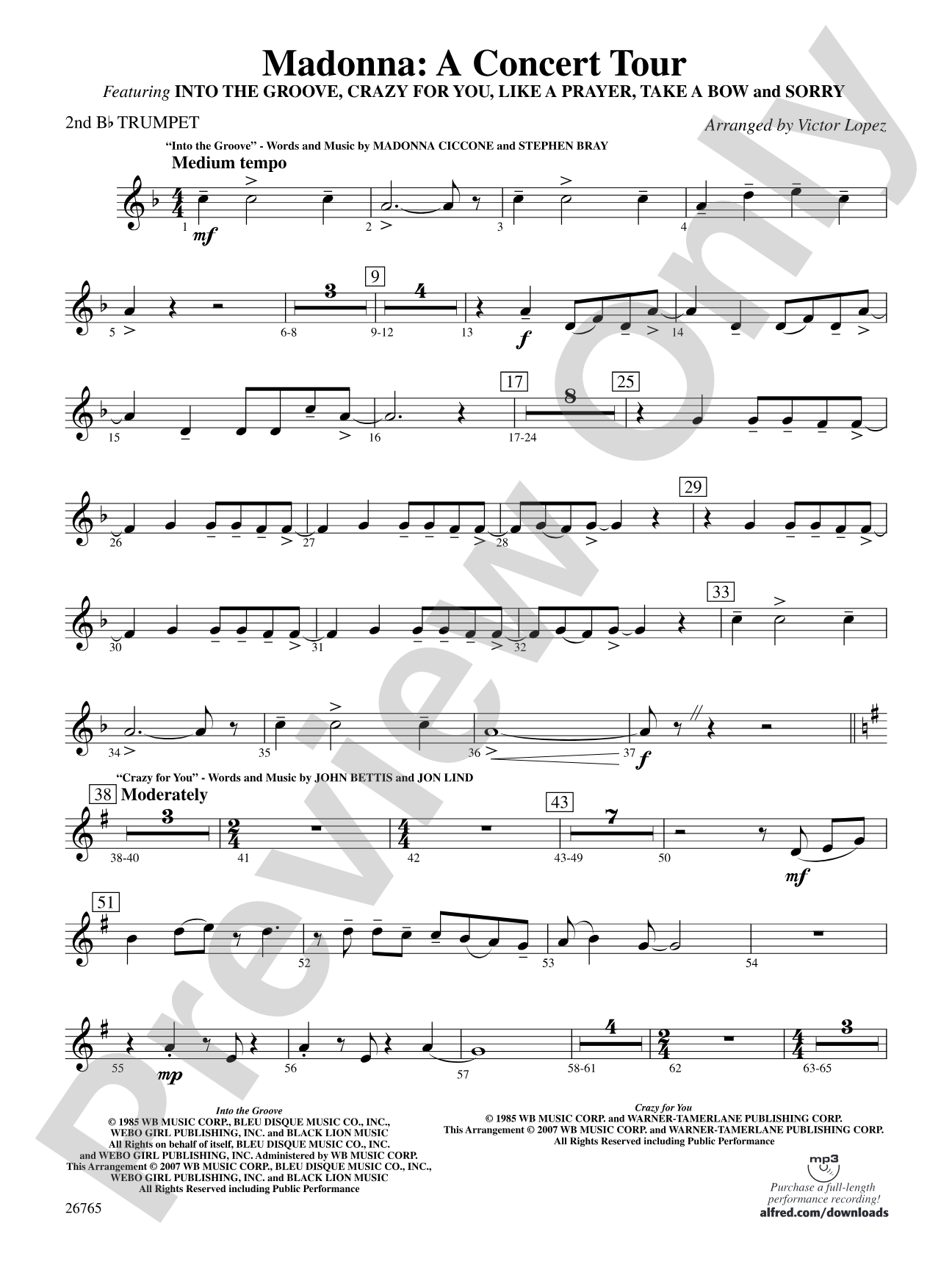 Madonna: A Concert Tour: 2nd B-flat Trumpet