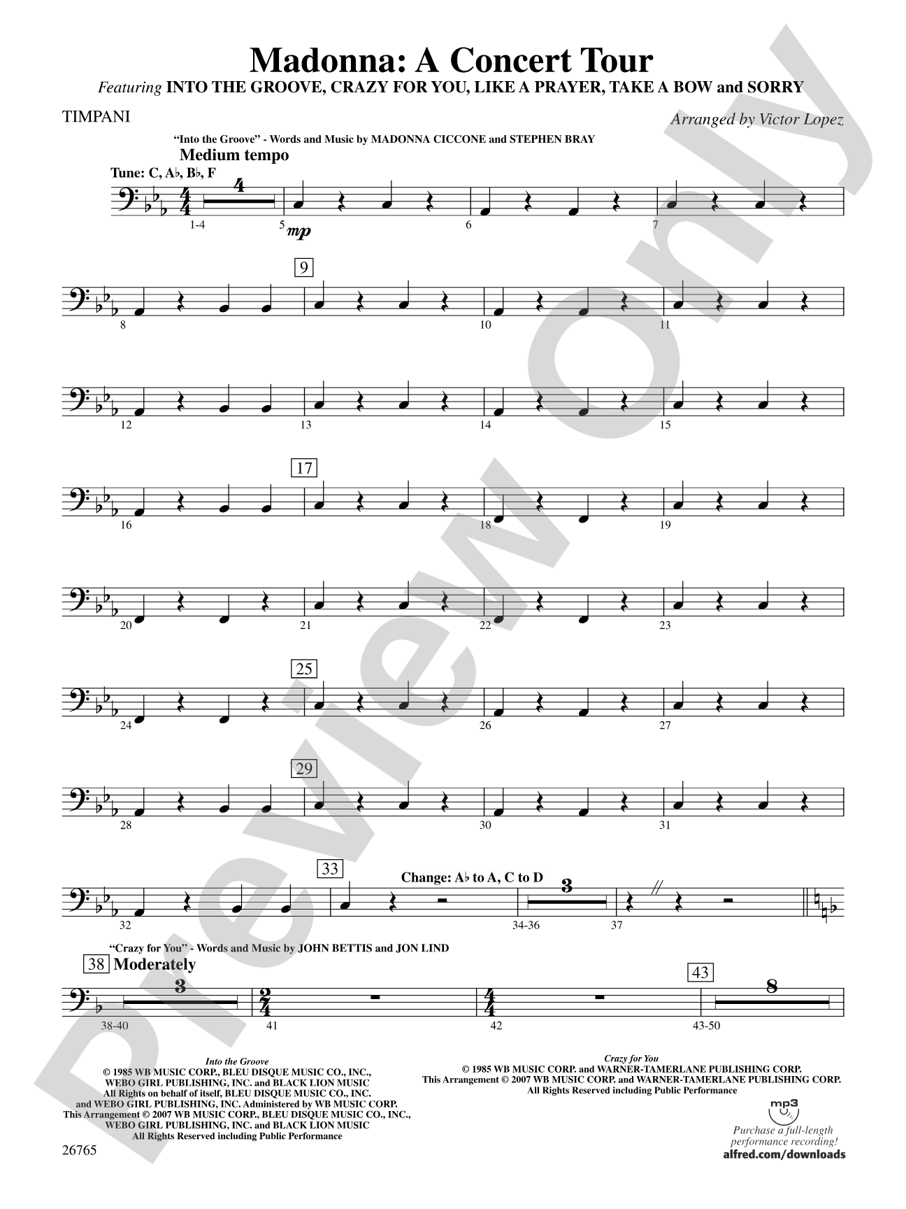 Madonna: A Concert Tour: Timpani