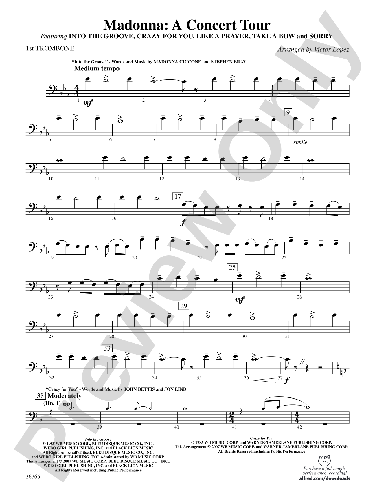 Madonna: A Concert Tour: 1st Trombone