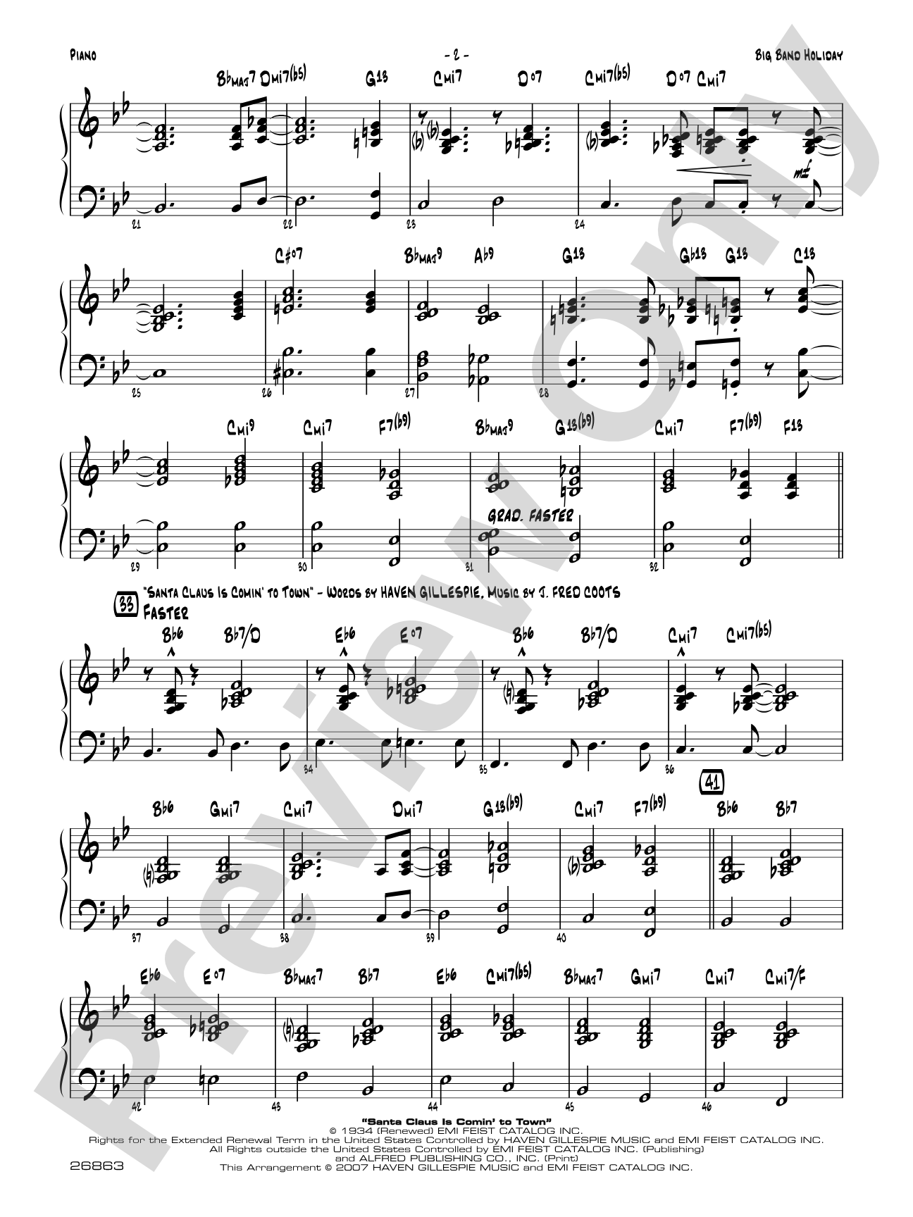 Big Band Holiday: Piano Accompaniment