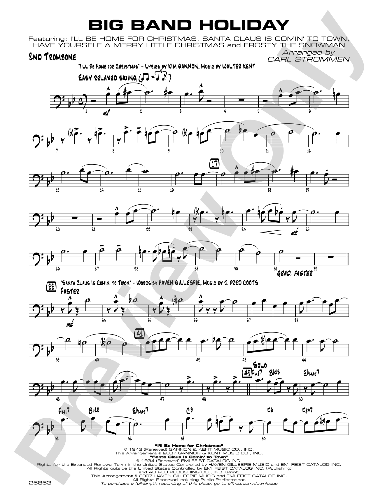 Big Band Holiday: 2nd Trombone
