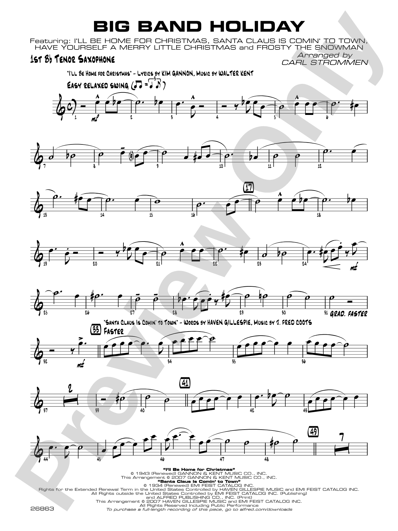 Big Band Holiday: B-flat Tenor Saxophone