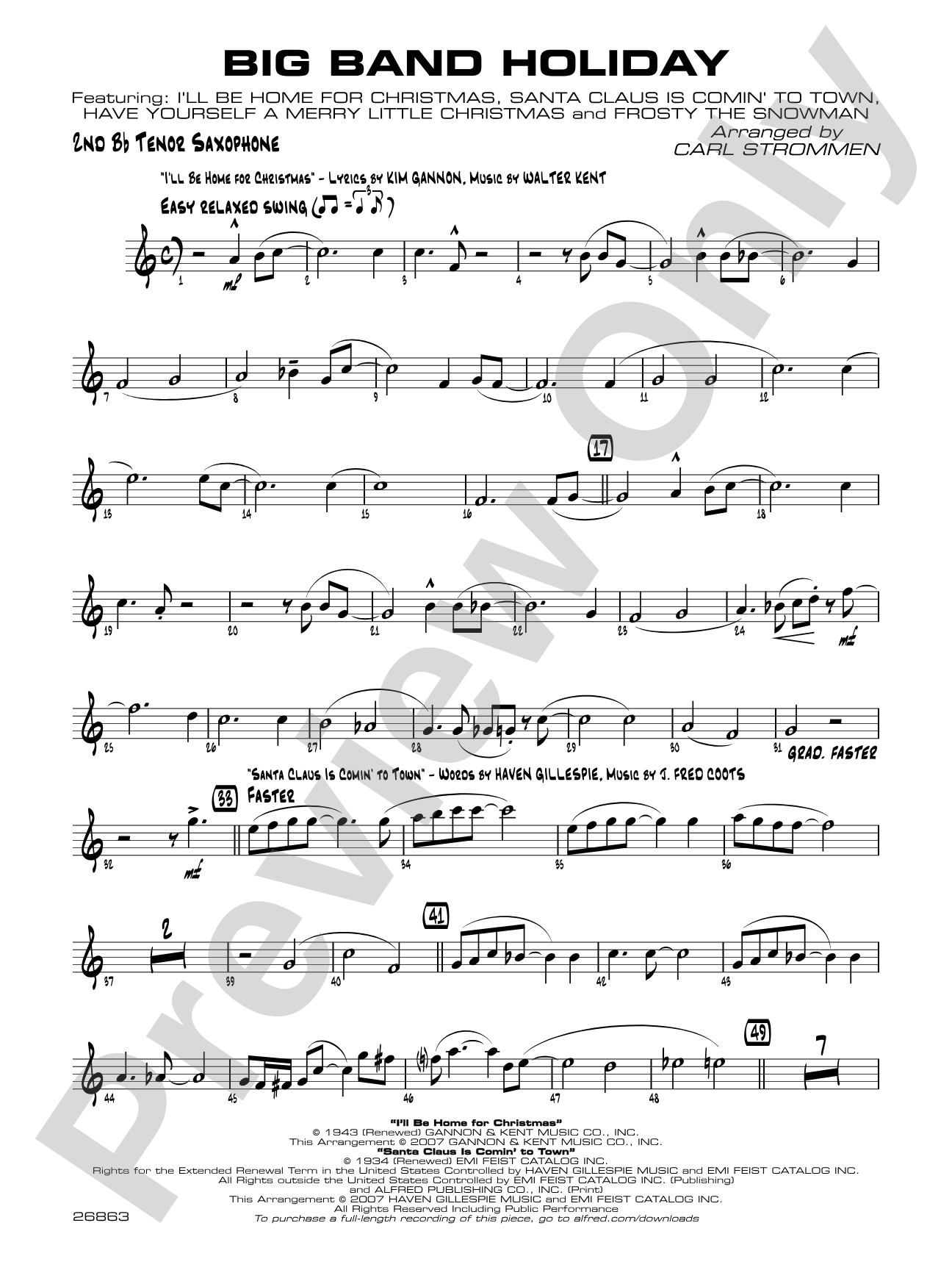 Big Band Holiday: 2nd B-flat Tenor Saxophone