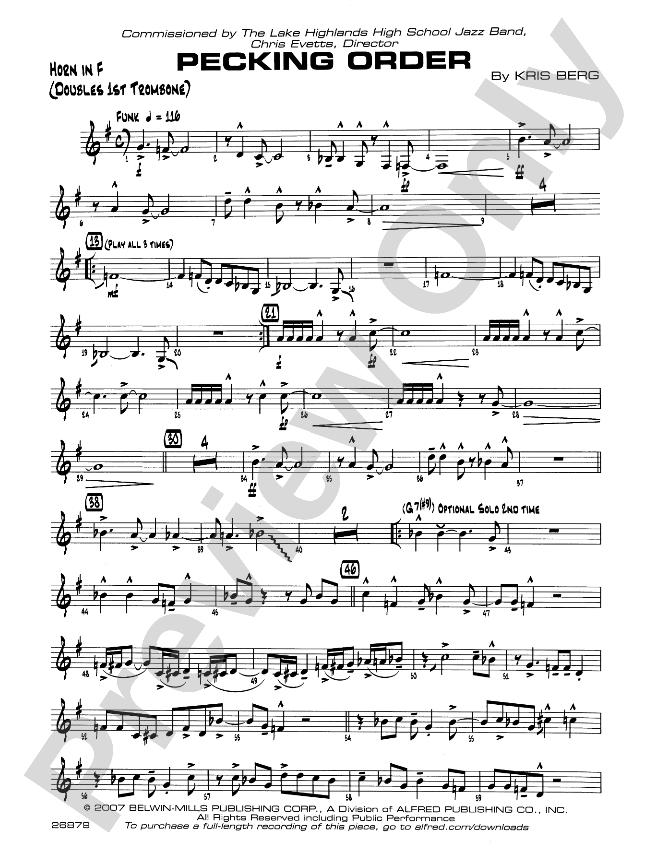 Pecking Order: 1st F Horn