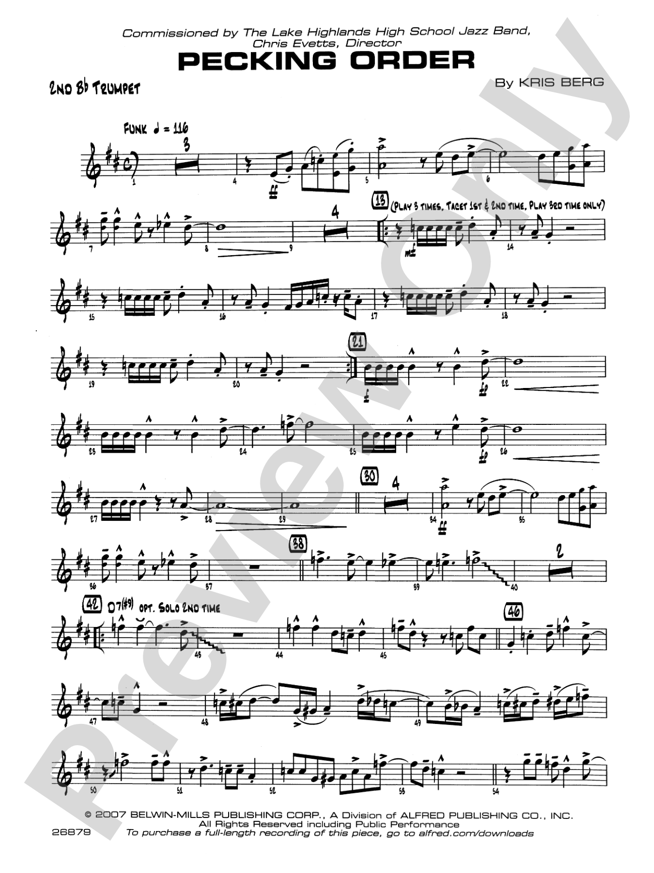 Pecking Order: 2nd B-flat Trumpet