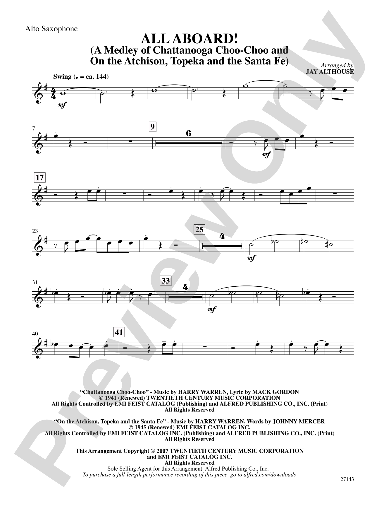All Aboard!: E-flat Alto Saxophone: Choral SoundPax