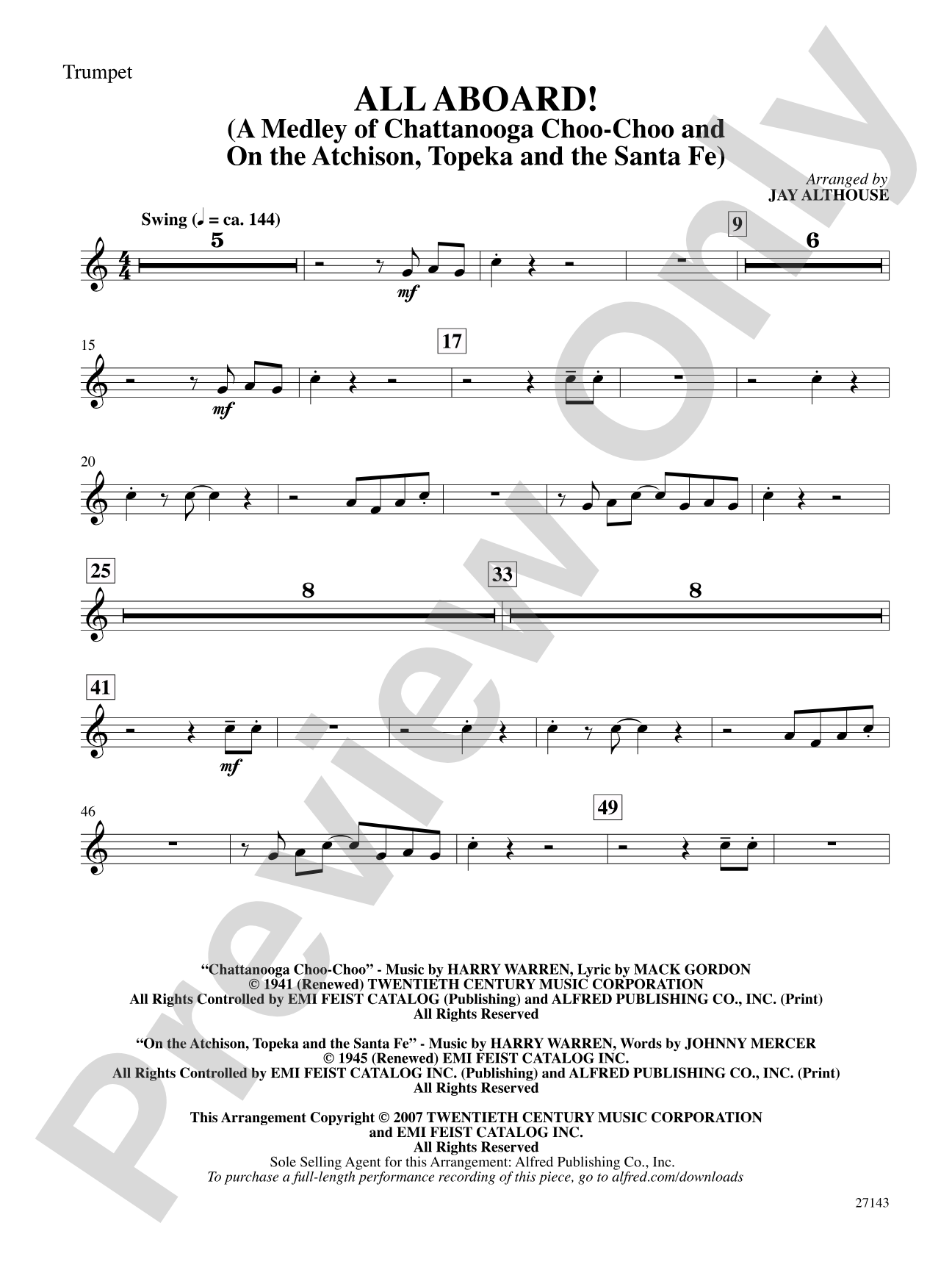 All Aboard!: 1st B-flat Trumpet: Choral SoundPax