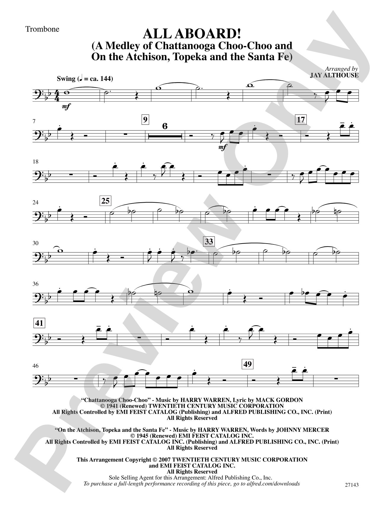 All Aboard!: 1st Trombone: Choral SoundPax