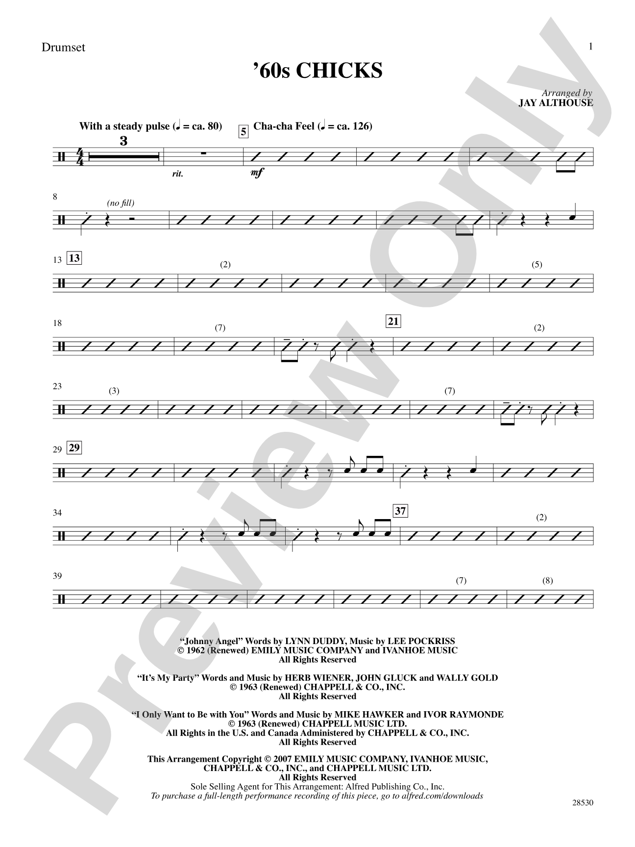'60s Chicks (A Medley): Drums: Choral SoundPax