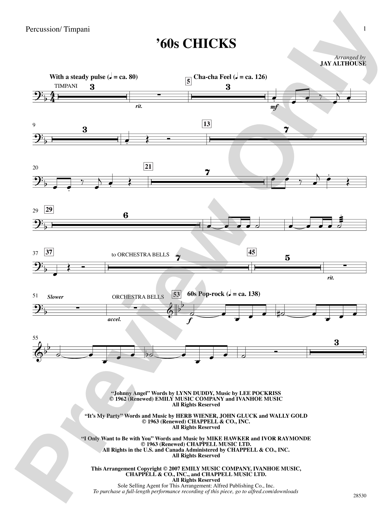 '60s Chicks (A Medley): 1st Percussion: Choral SoundPax