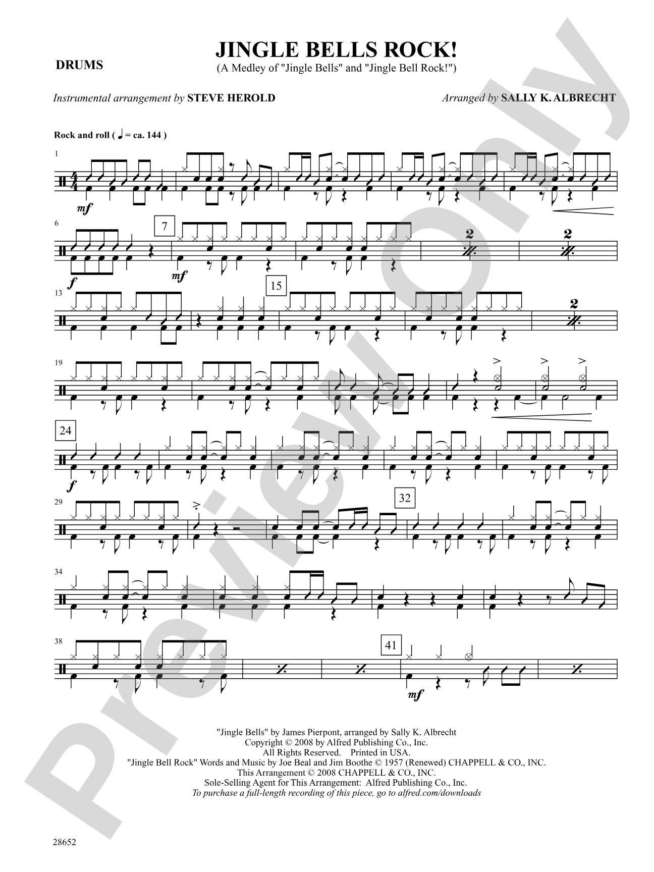 Jingle Bells Rock! (A Medley): Drums: Choral SoundPax