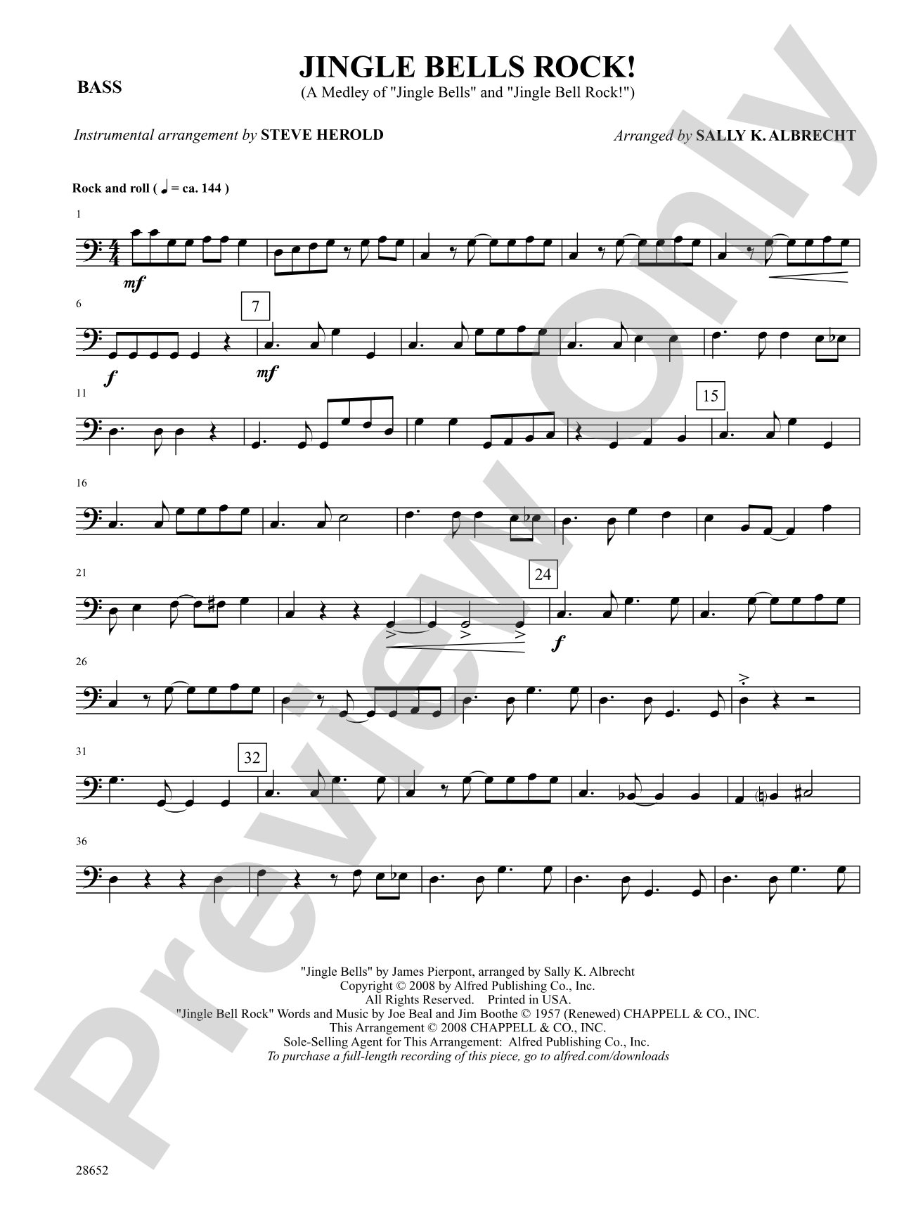 Jingle Bells Rock! (A Medley): String Bass: Choral SoundPax