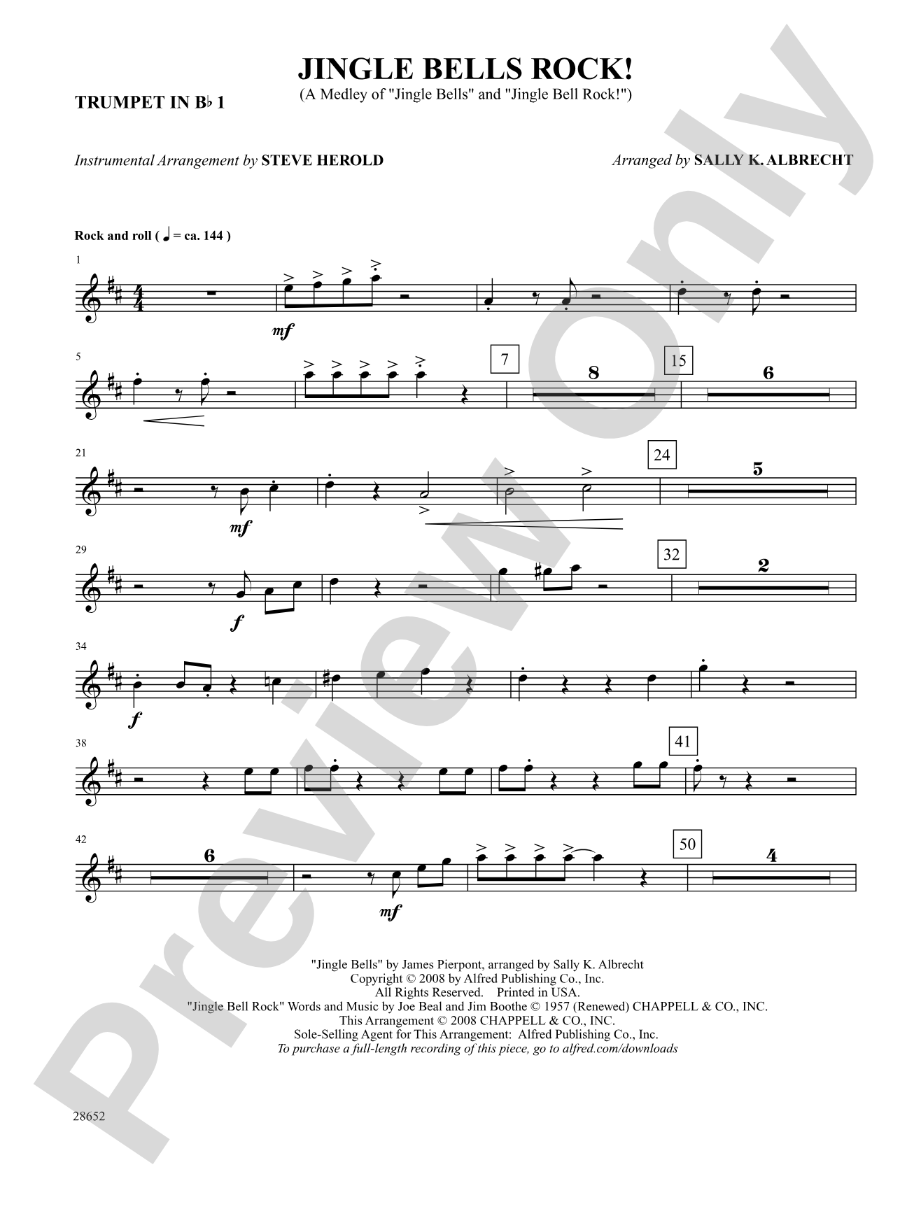 Jingle Bells Rock! (A Medley): 1st B-flat Trumpet: Choral SoundPax