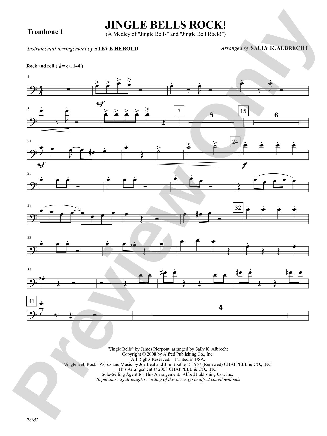 Jingle Bells Rock! (A Medley): 1st Trombone: Choral SoundPax