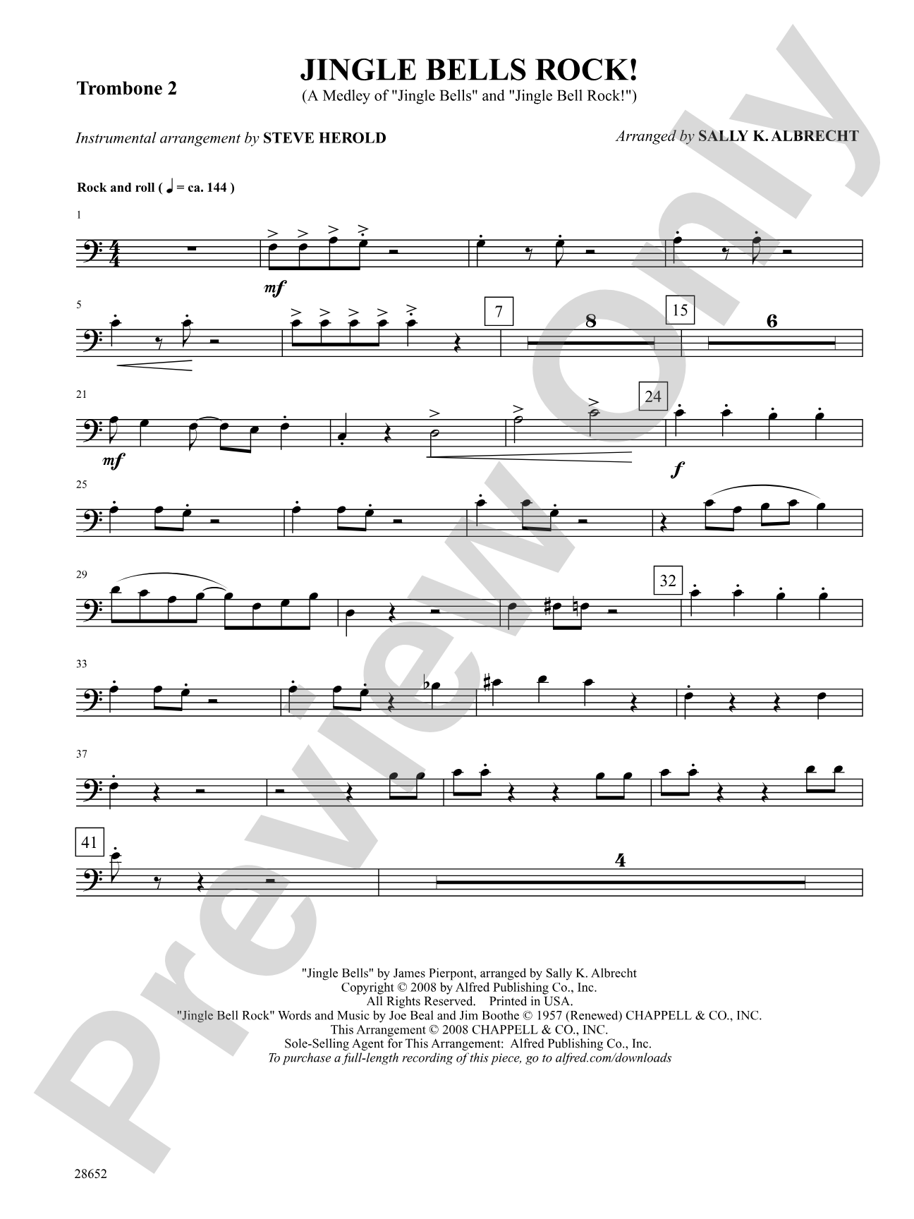 Jingle Bells Rock! (A Medley): 2nd Trombone: Choral SoundPax