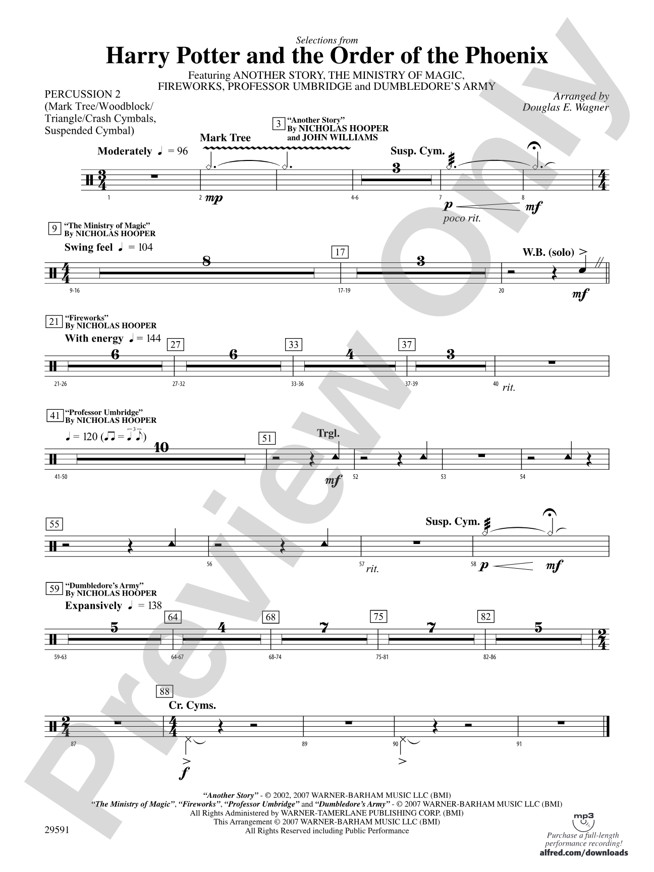 Harry Potter and the Order of the Phoenix, Selections From: 2nd Percussion