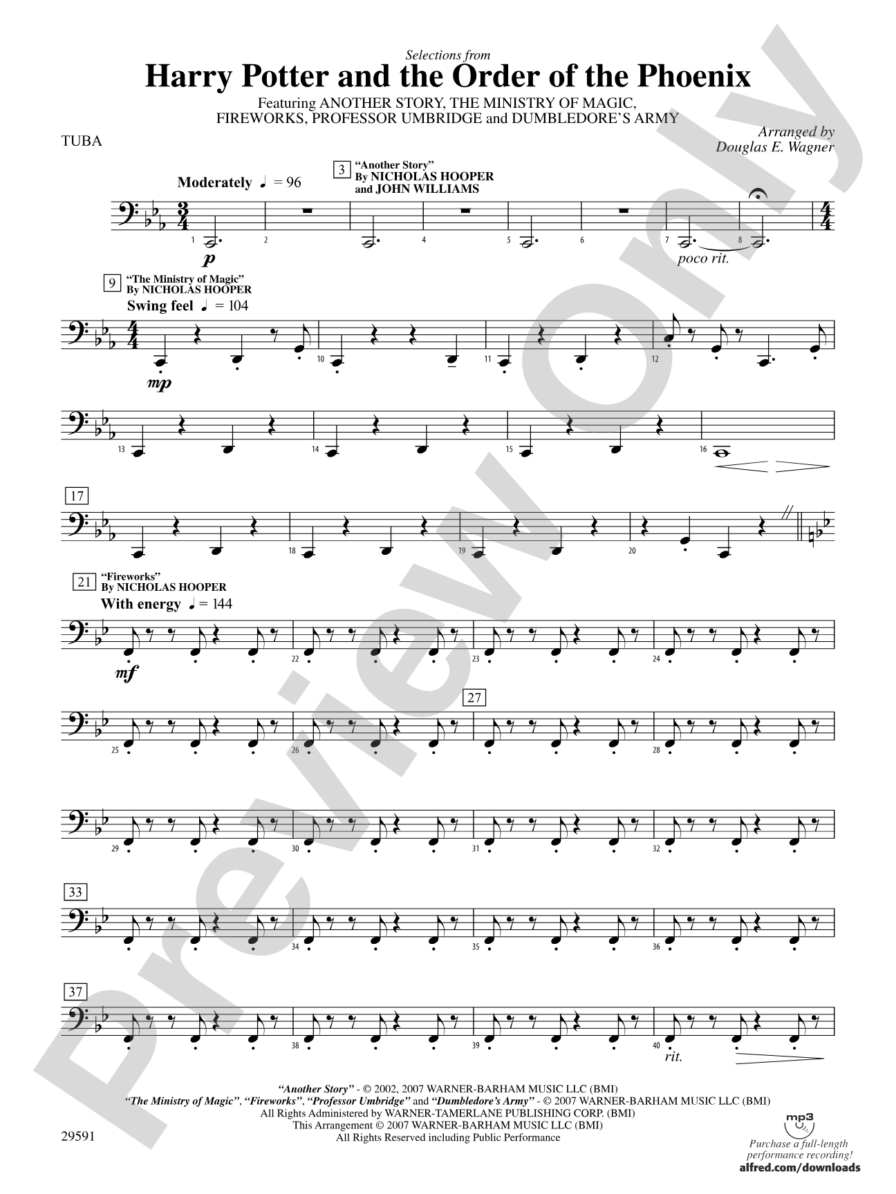 Harry Potter and the Order of the Phoenix, Selections From: Tuba