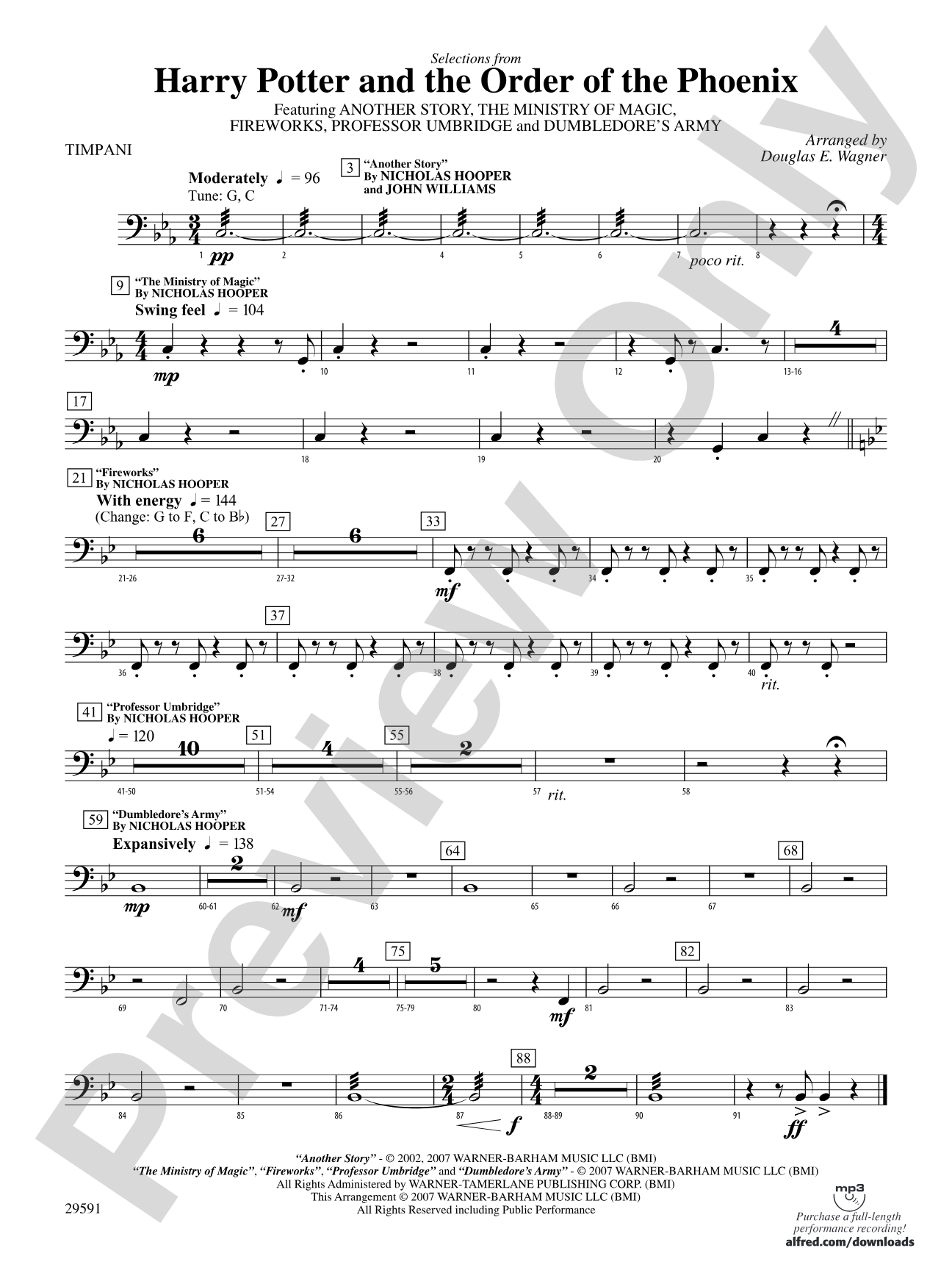 Harry Potter and the Order of the Phoenix, Selections From: Timpani