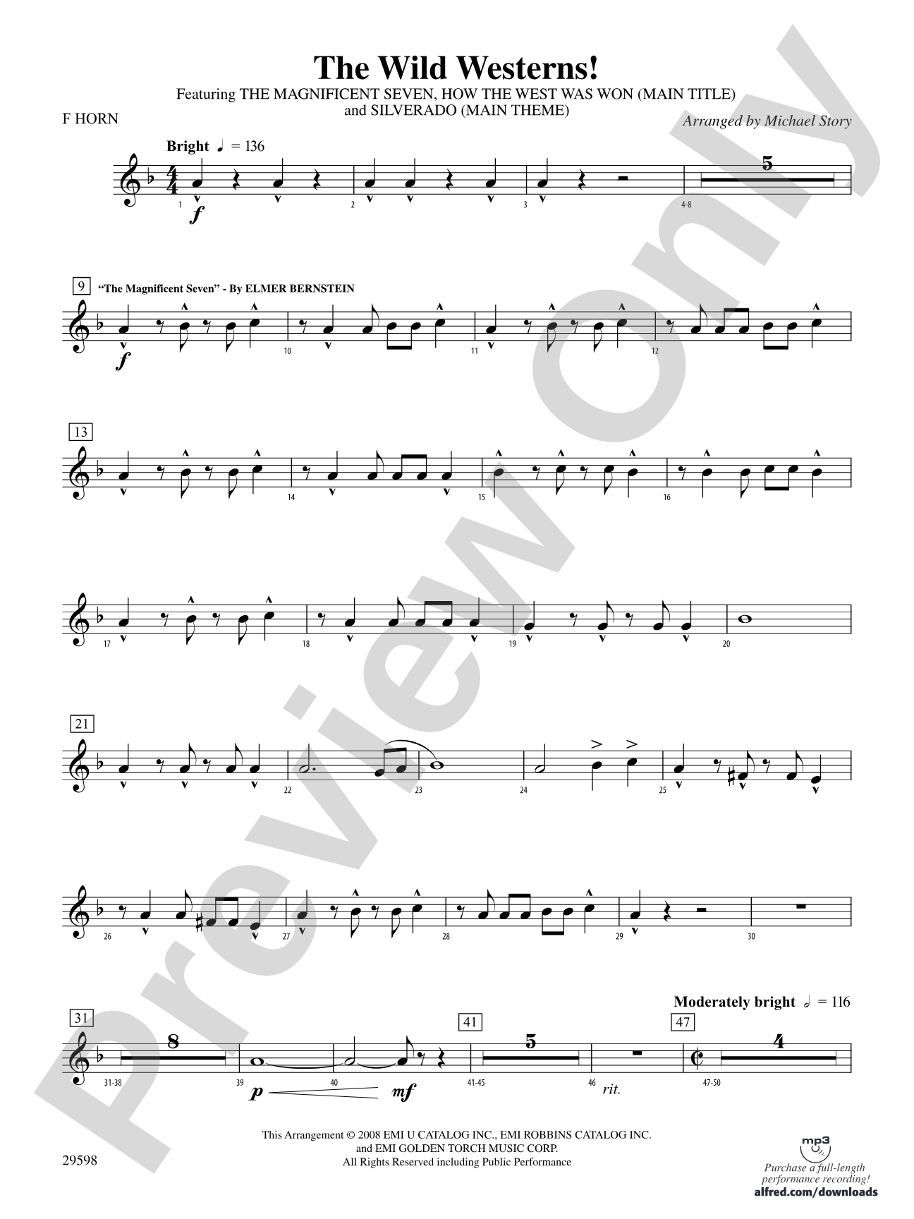 The Wild Westerns!: 1st F Horn