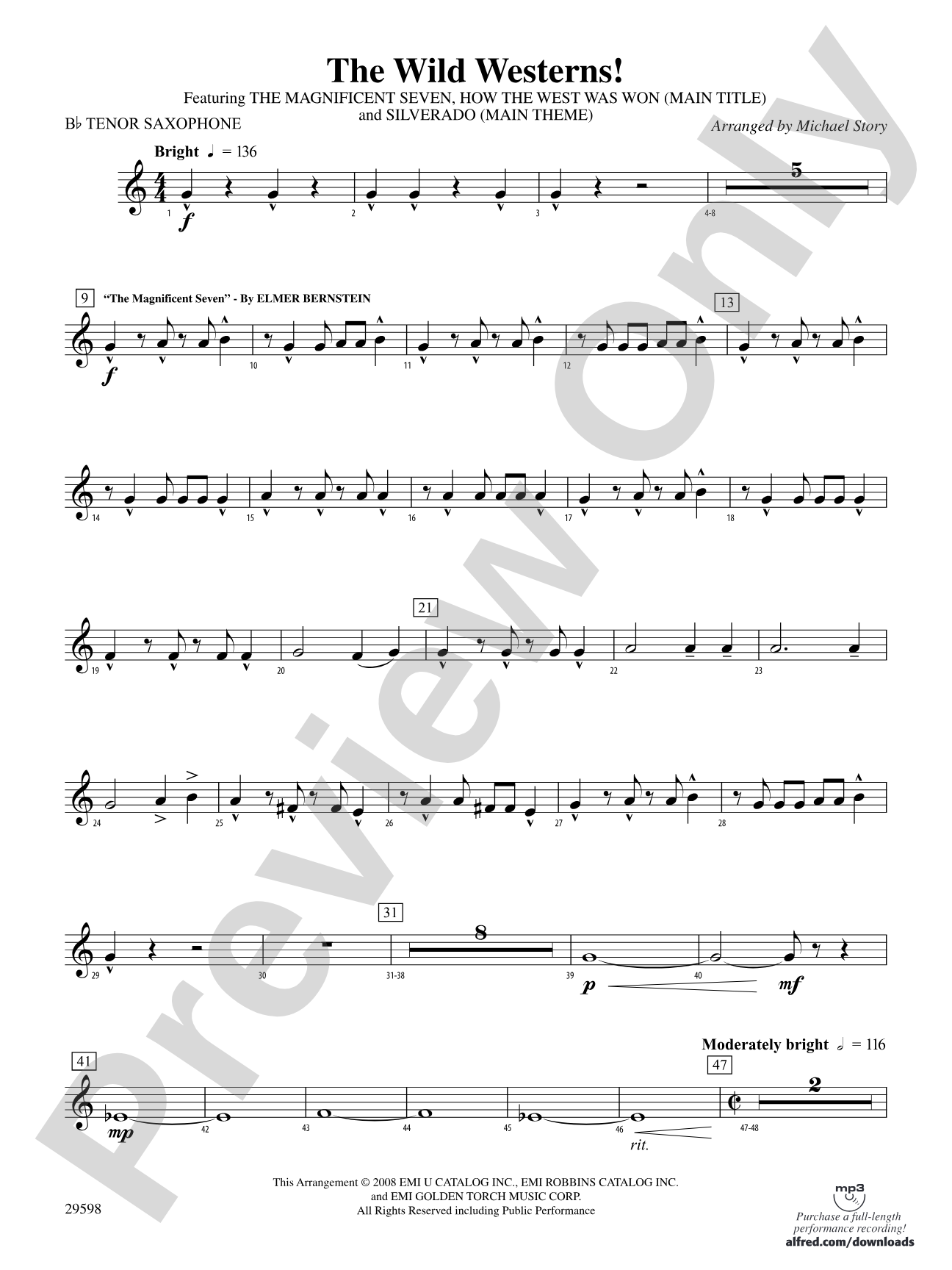 The Wild Westerns!: B-flat Tenor Saxophone