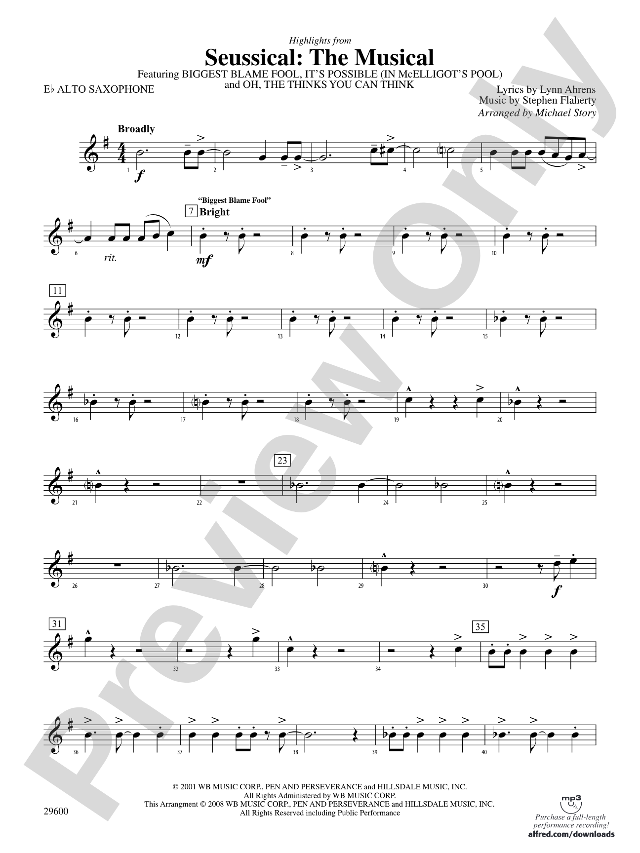 Seussical: The Musical: E-flat Alto Saxophone