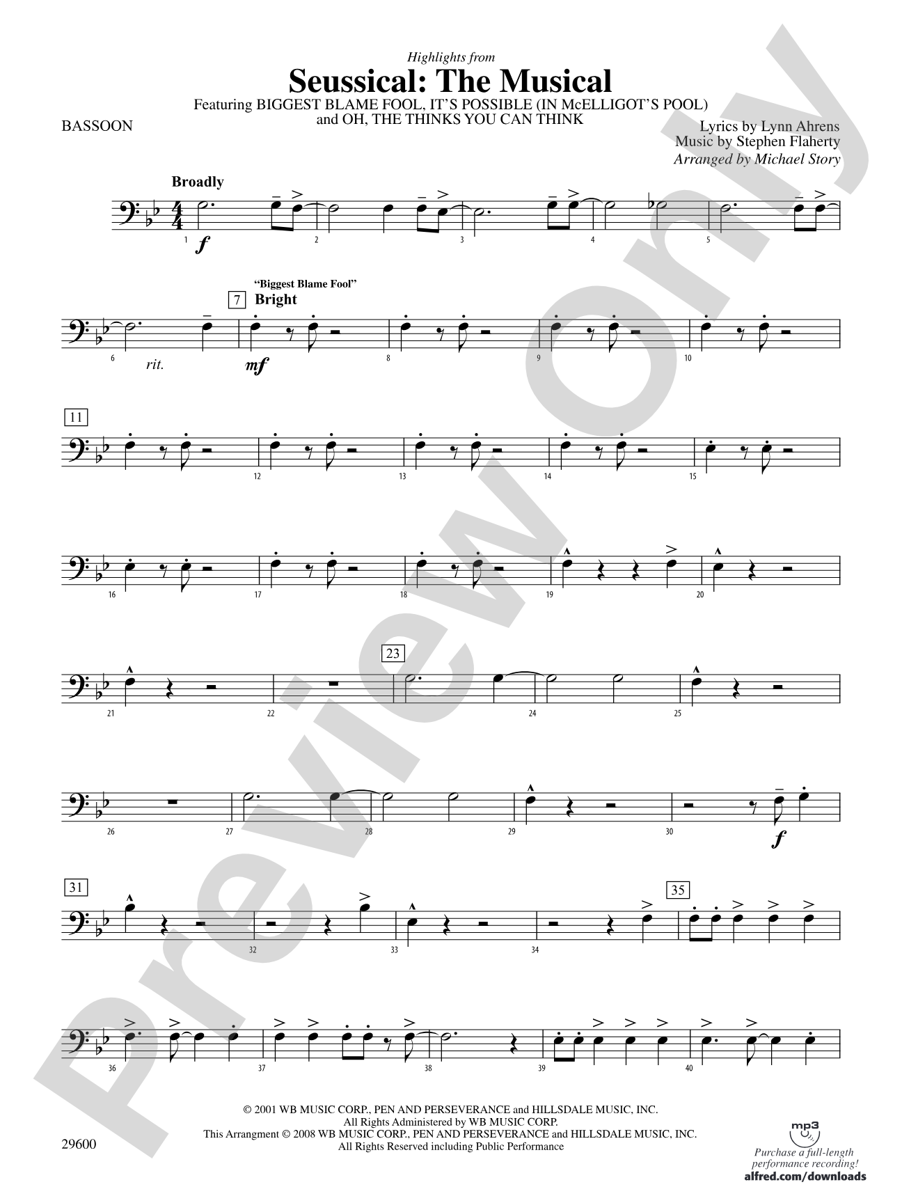 Seussical: The Musical: Bassoon