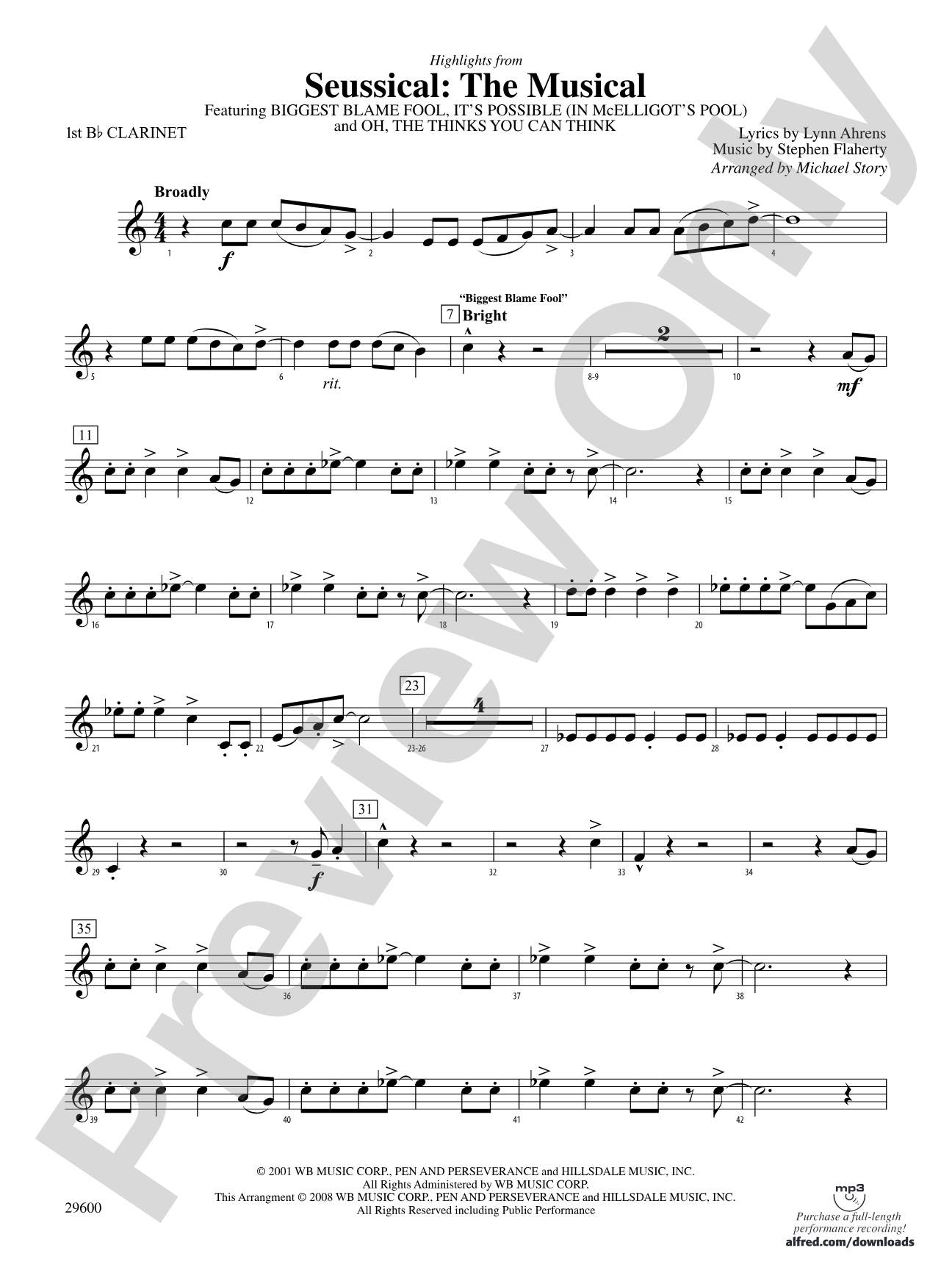Seussical: The Musical: 1st B-flat Clarinet