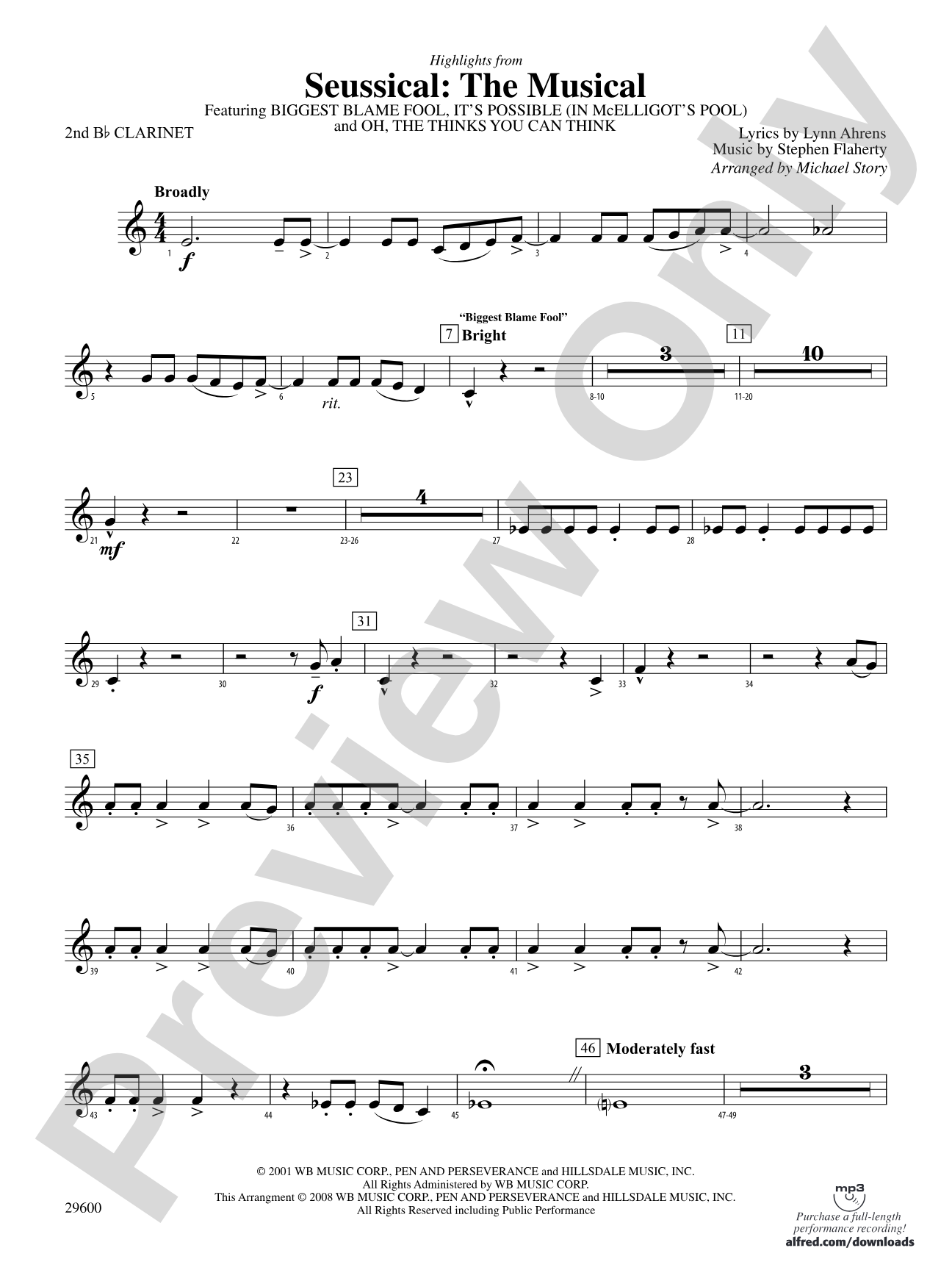 Seussical: The Musical: 2nd B-flat Clarinet