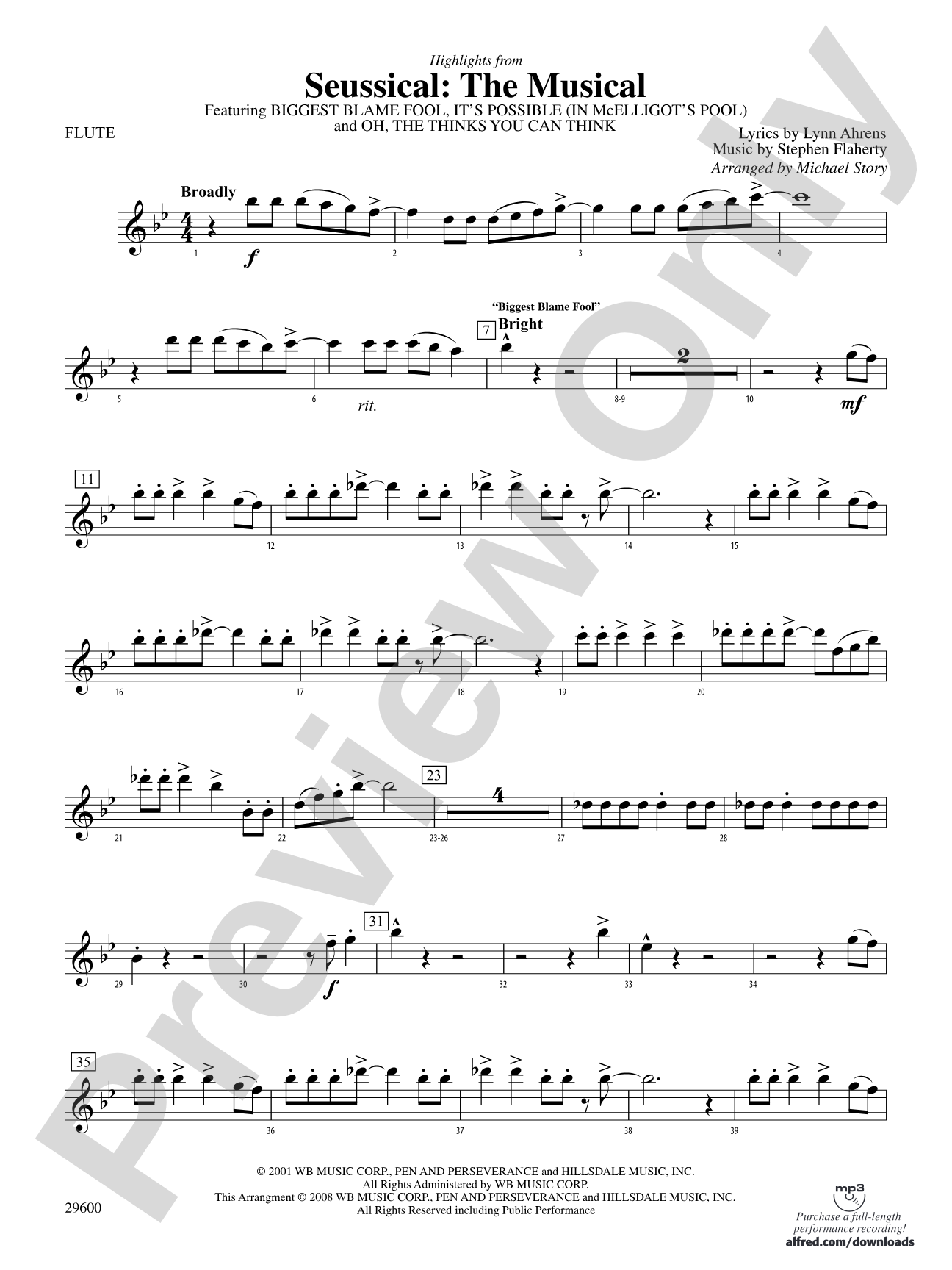 Seussical: The Musical: Flute