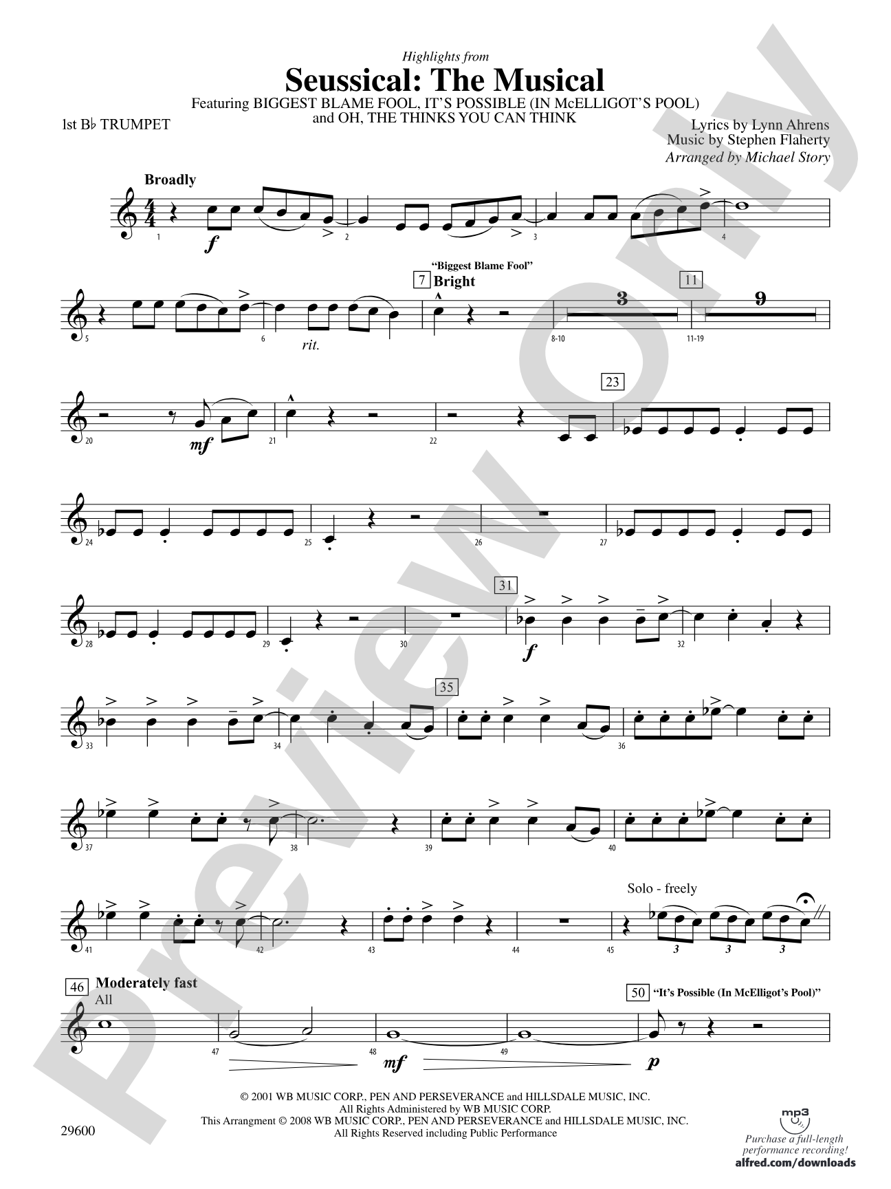 Seussical: The Musical: 1st B-flat Trumpet