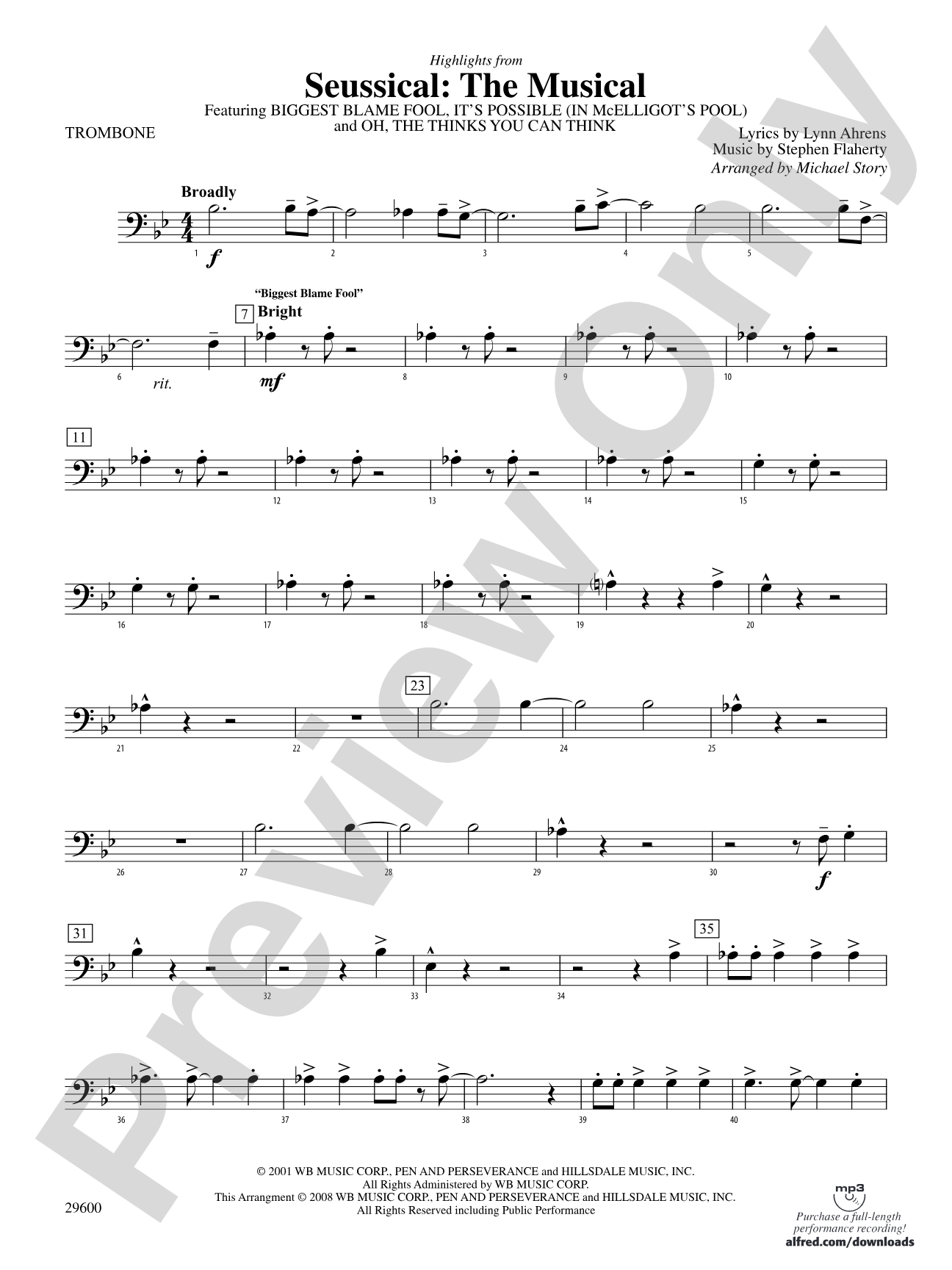 Seussical: The Musical: 1st Trombone