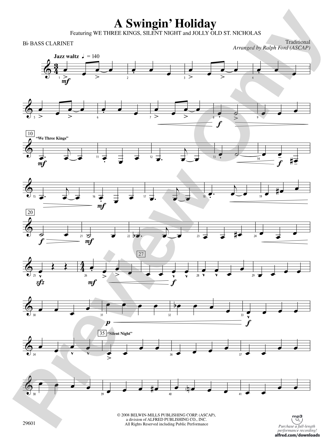 A Swingin' Holiday: B-flat Bass Clarinet