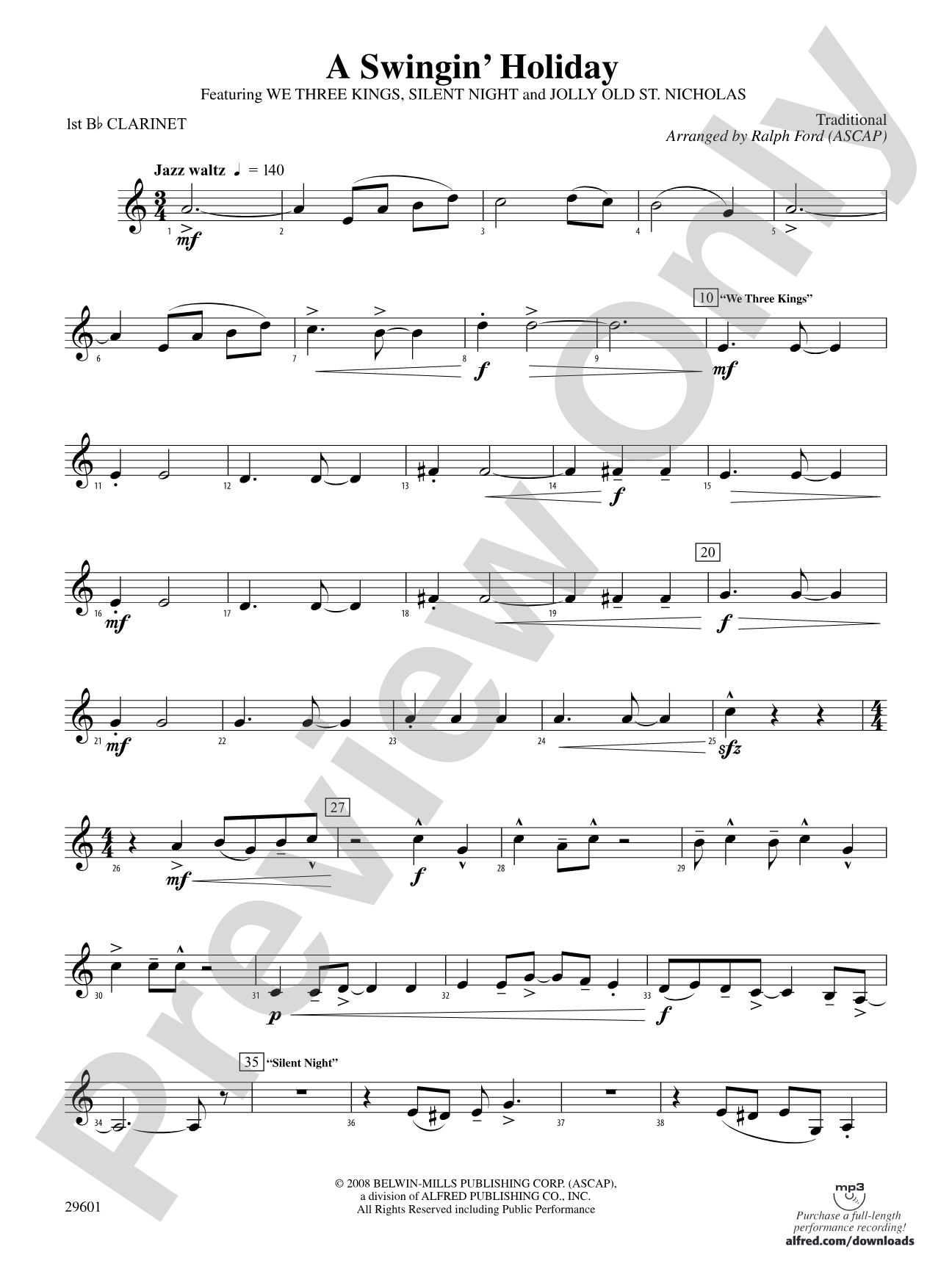 A Swingin' Holiday: 1st B-flat Clarinet