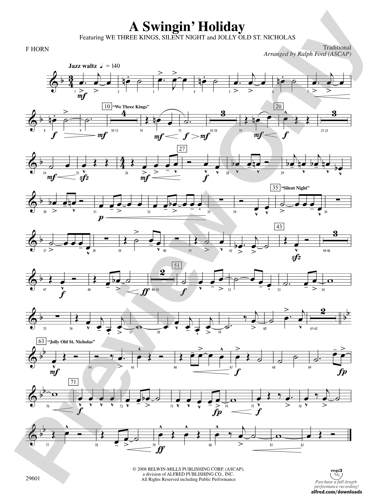 A Swingin' Holiday: 1st F Horn