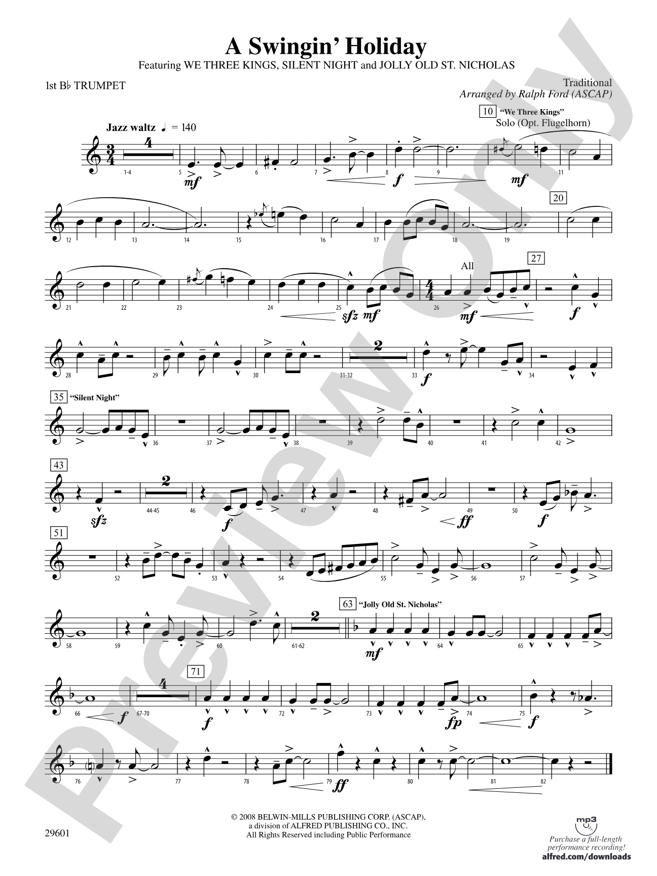 A Swingin' Holiday: 1st B-flat Trumpet