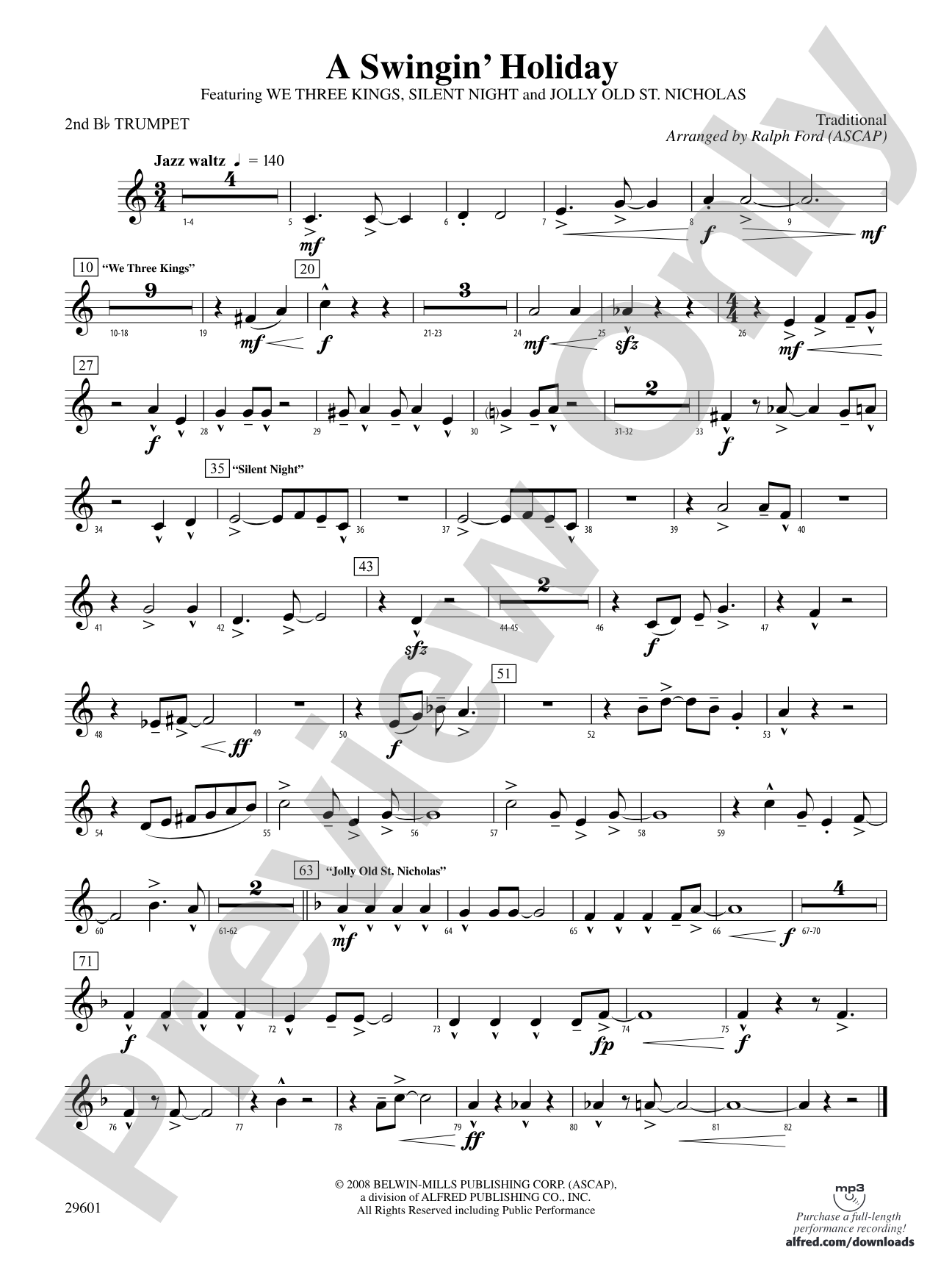 A Swingin' Holiday: 2nd B-flat Trumpet