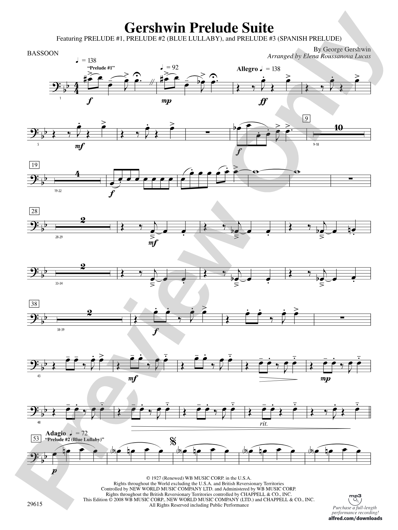 Gershwin Prelude Suite: Bassoon