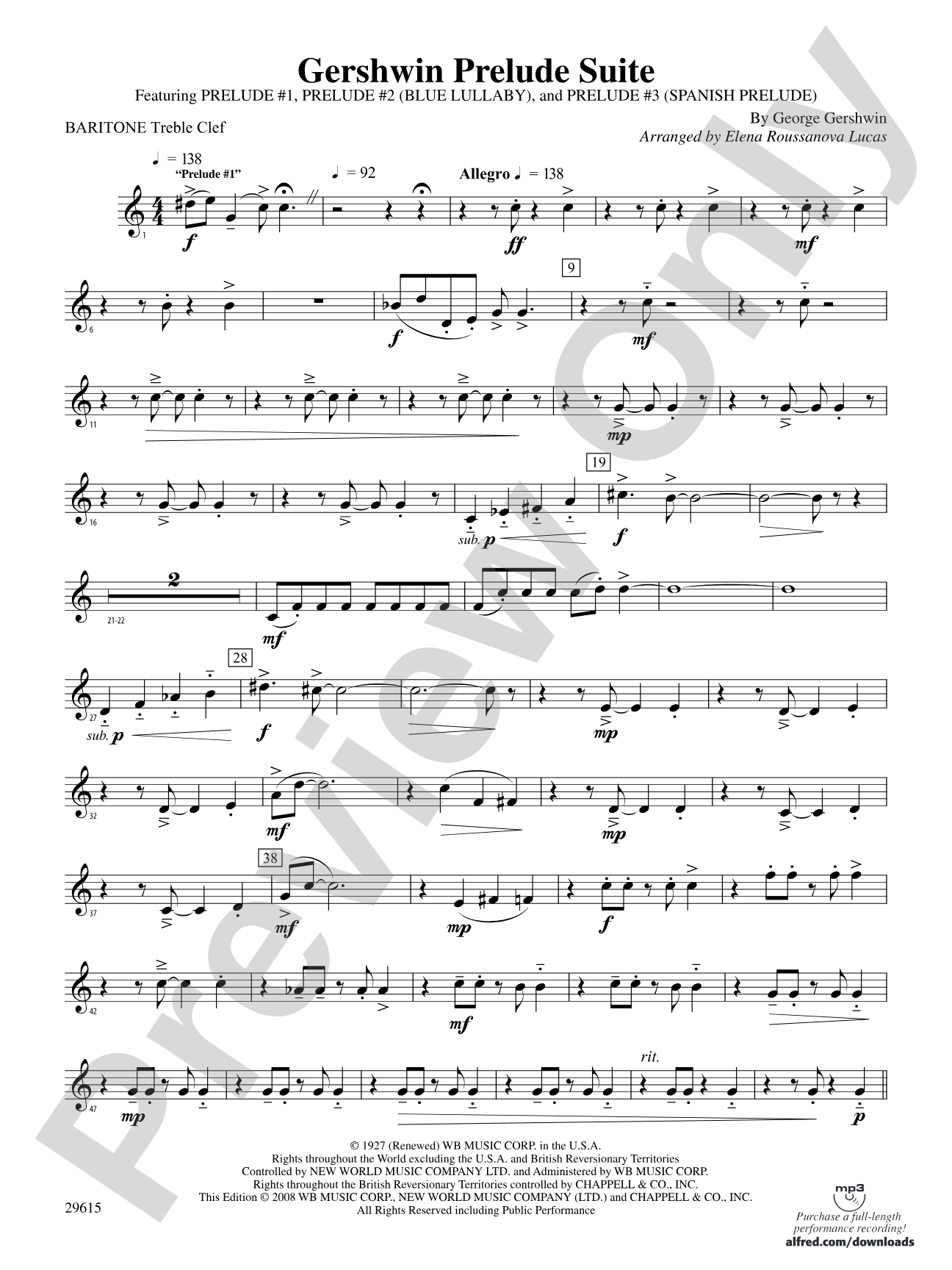 Gershwin Prelude Suite: Baritone T.C.