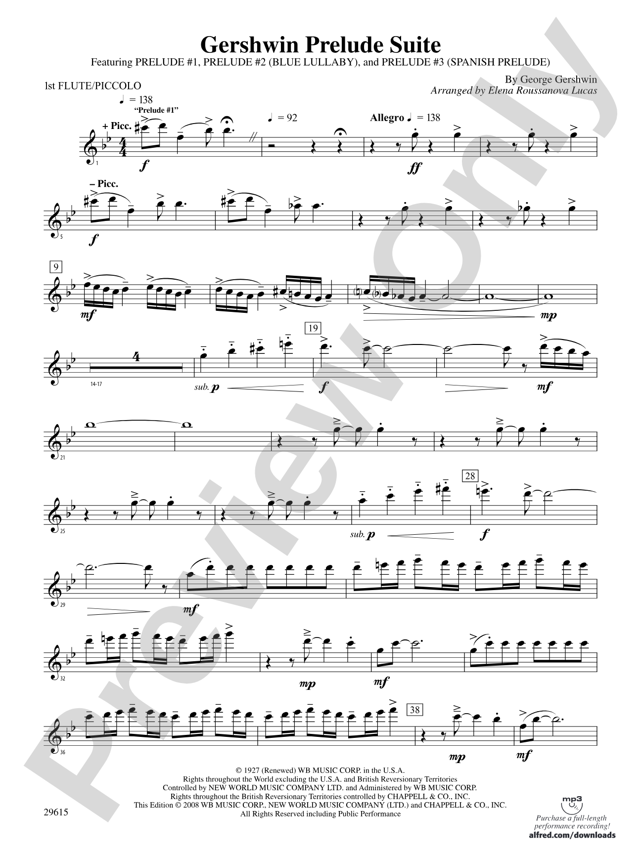 Gershwin Prelude Suite: Flute